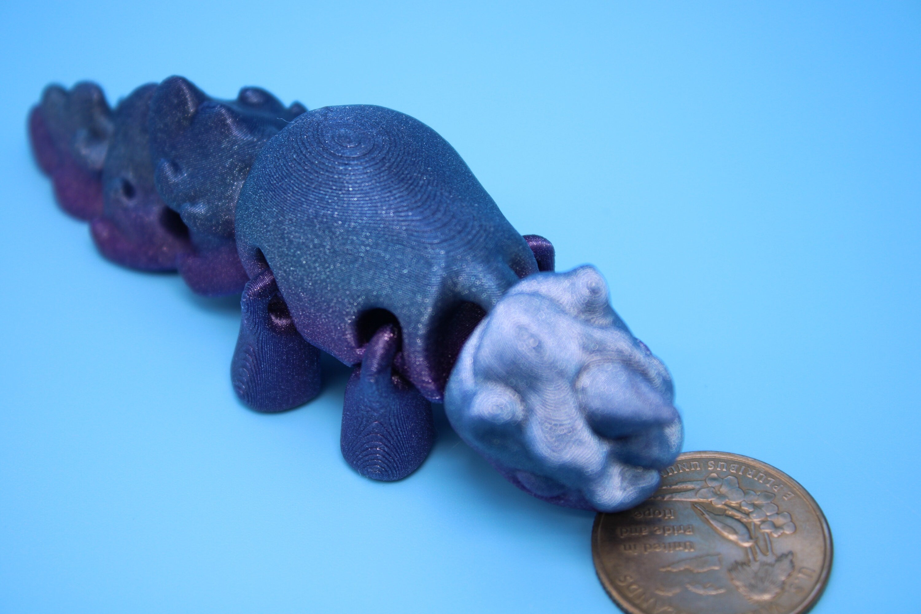 Unicorn no Wings- Blue & Purple | 3D Printed | Cute Unicorn | Sensory Toy | Fidget Toy | Articulating Unicorn.