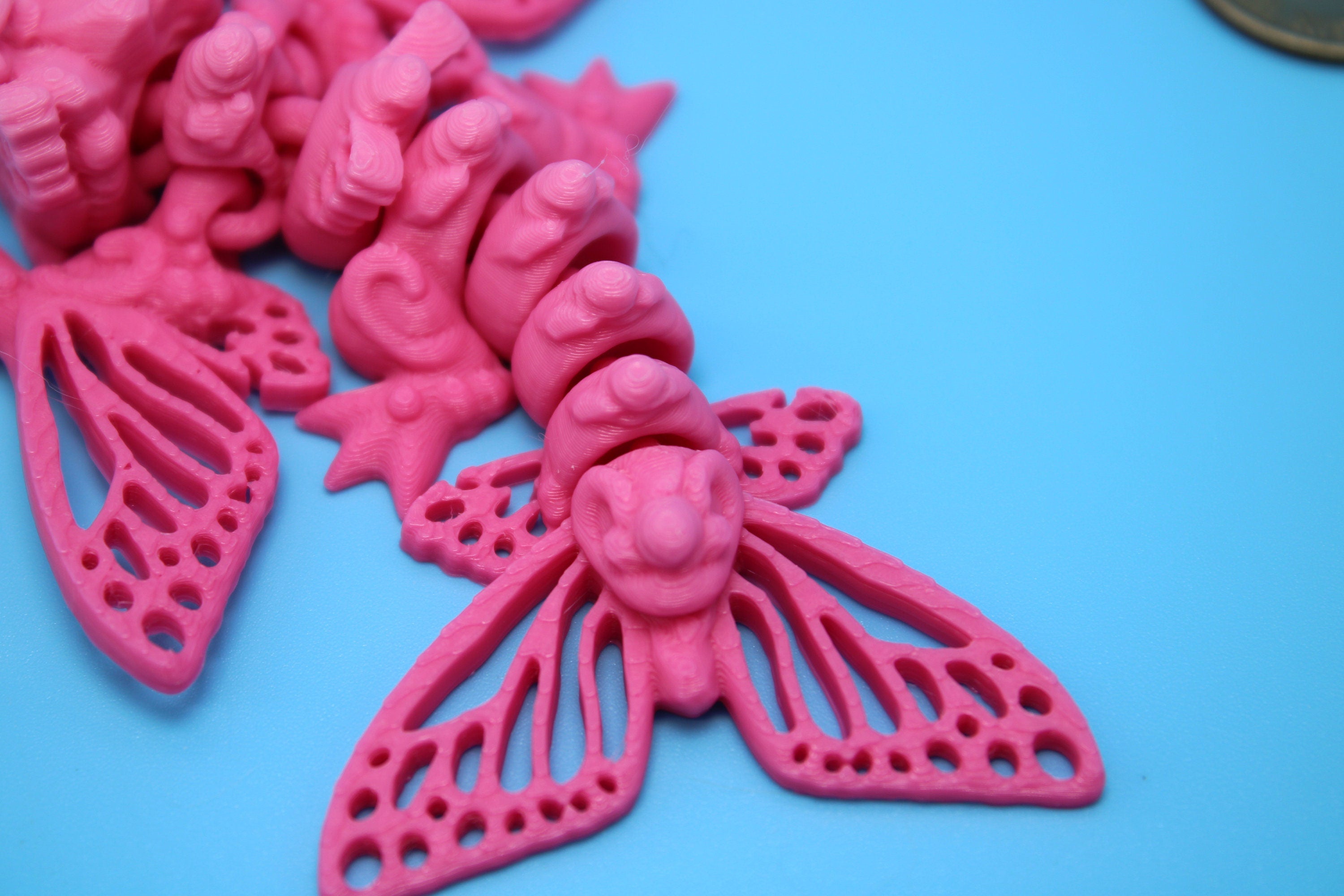 Butterfly Wyvern | Miniature | 3D Printed | Wyvern Dragon | 3.25 in. | Dragon Toy | Fidget Toy | Flexi Dragon.