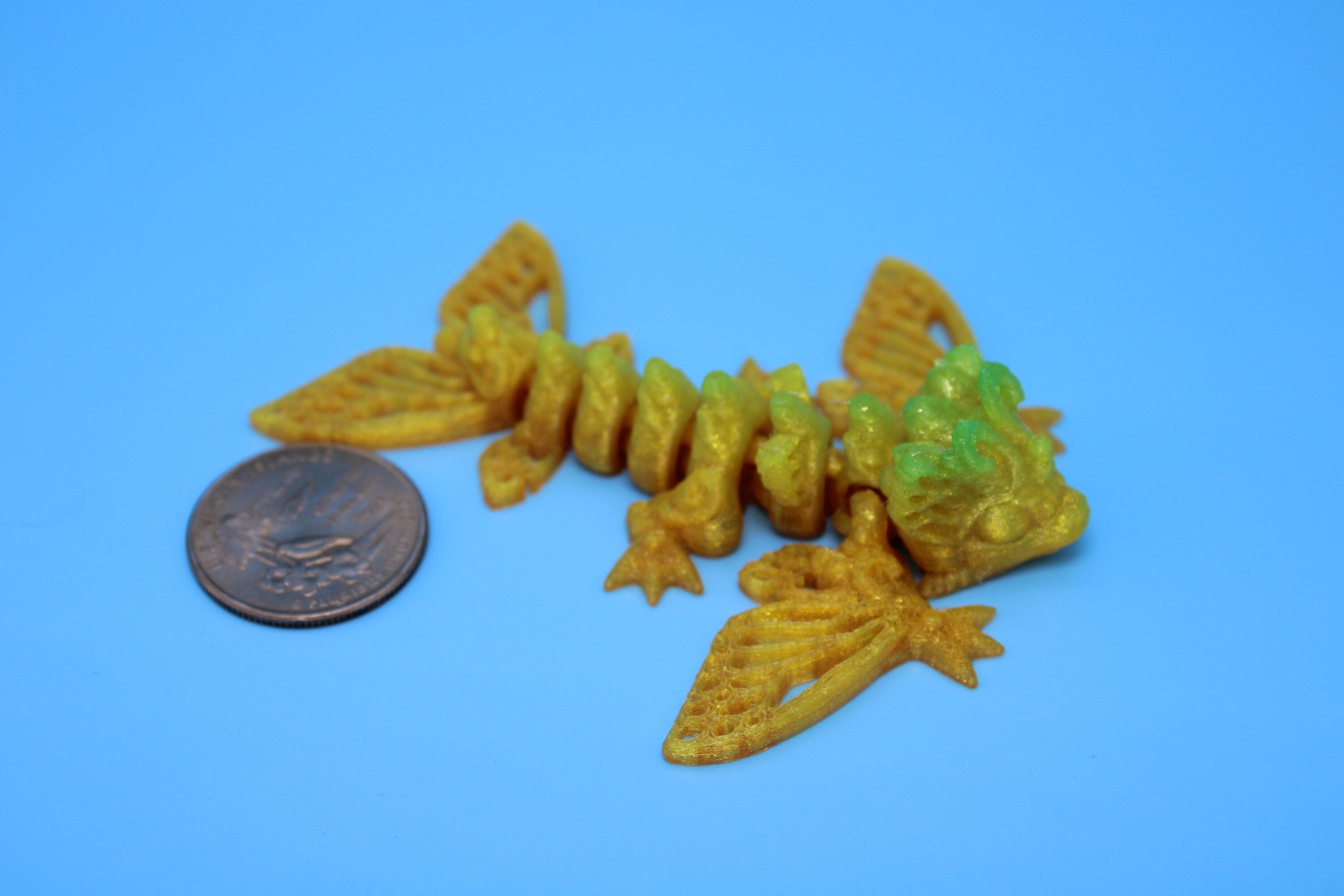 Butterfly Wyvern | Flexible (TPU) | Miniature | 3D Printed | Wyvern Dragon | 3.25 in. | Dragon Toy | Fidget Toy | Flexi Dragon