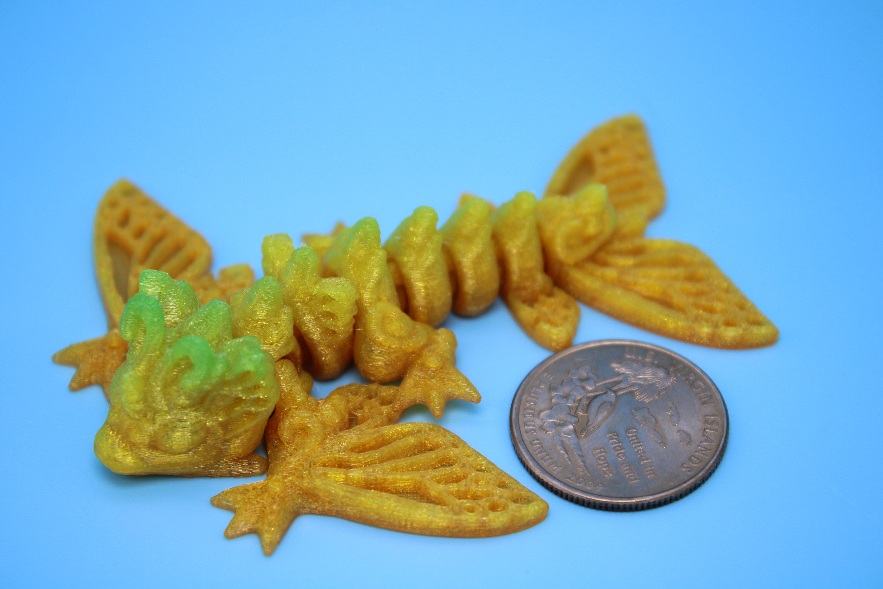 Butterfly Wyvern | Flexible (TPU) | Miniature | 3D Printed | Wyvern Dragon | 3.25 in. | Dragon Toy | Fidget Toy | Flexi Dragon