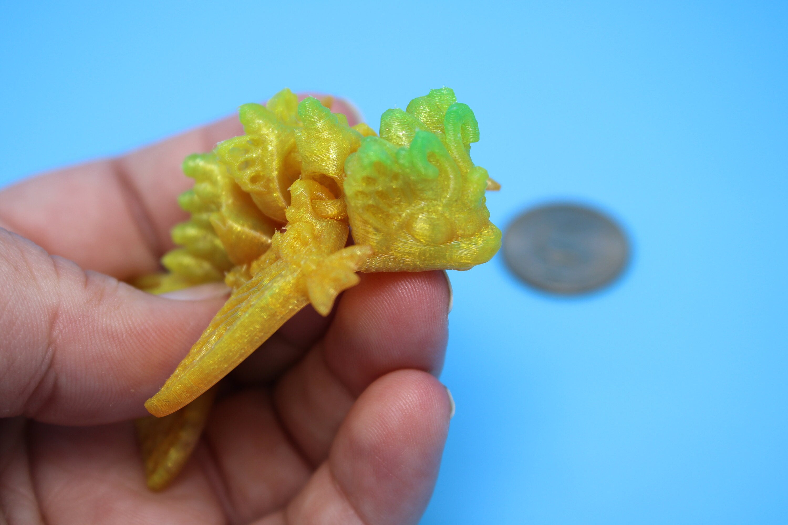 Butterfly Wyvern | Flexible (TPU) | Miniature | 3D Printed | Wyvern Dragon | 3.25 in. | Dragon Toy | Fidget Toy | Flexi Dragon