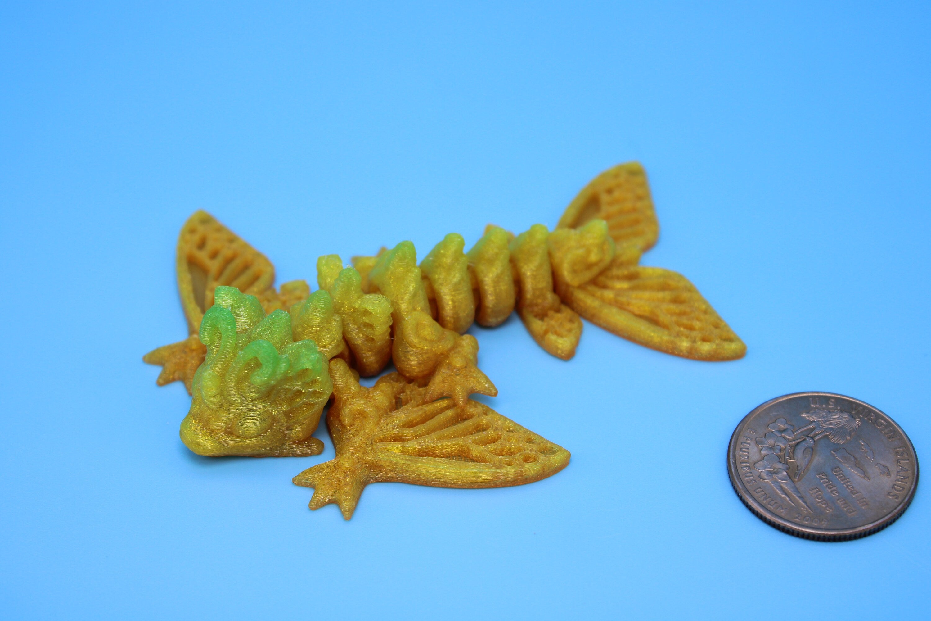 Butterfly Wyvern | Flexible (TPU) | Miniature | 3D Printed | Wyvern Dragon | 3.25 in. | Dragon Toy | Fidget Toy | Flexi Dragon