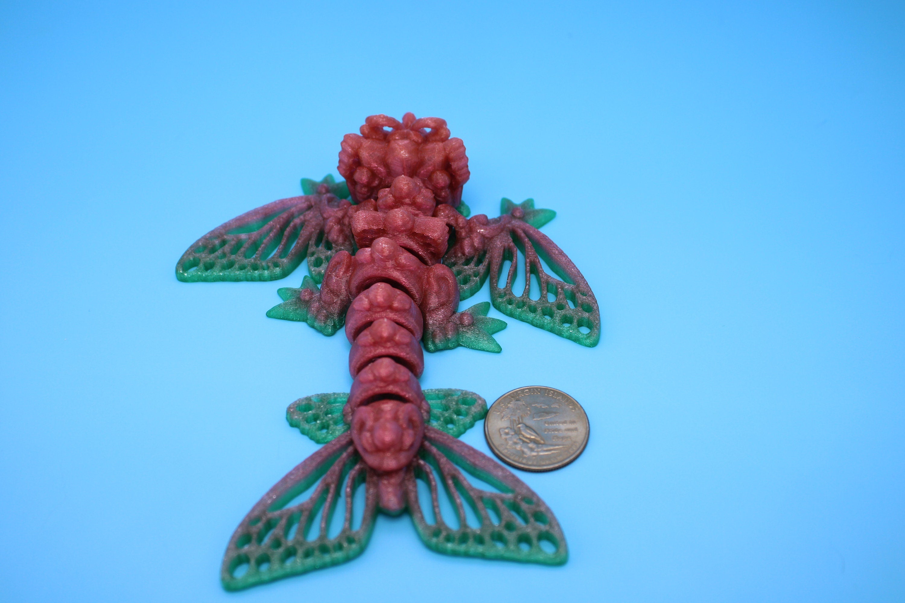 Butterfly Wyvern | 3D Printed TPU | Wyvern Dragon | 3.25 in. | Dragon Toy | Fidget Toy | Flexi Dragon.