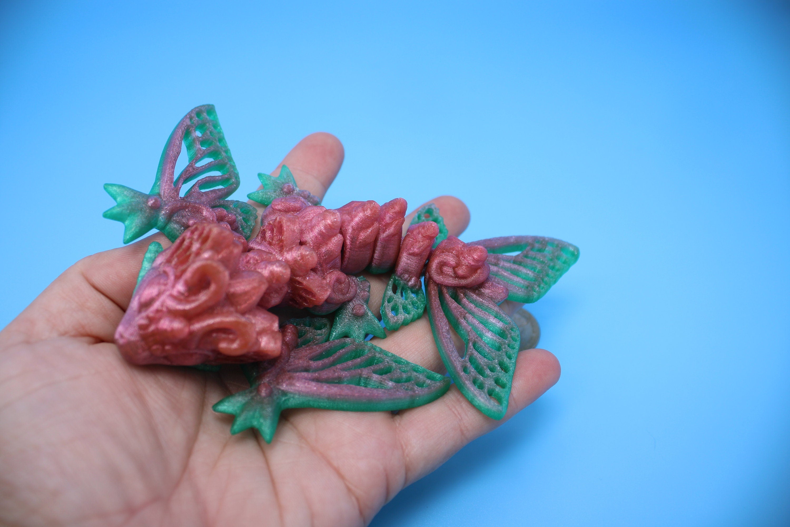 Butterfly Wyvern | 3D Printed TPU | Wyvern Dragon | 3.25 in. | Dragon Toy | Fidget Toy | Flexi Dragon.