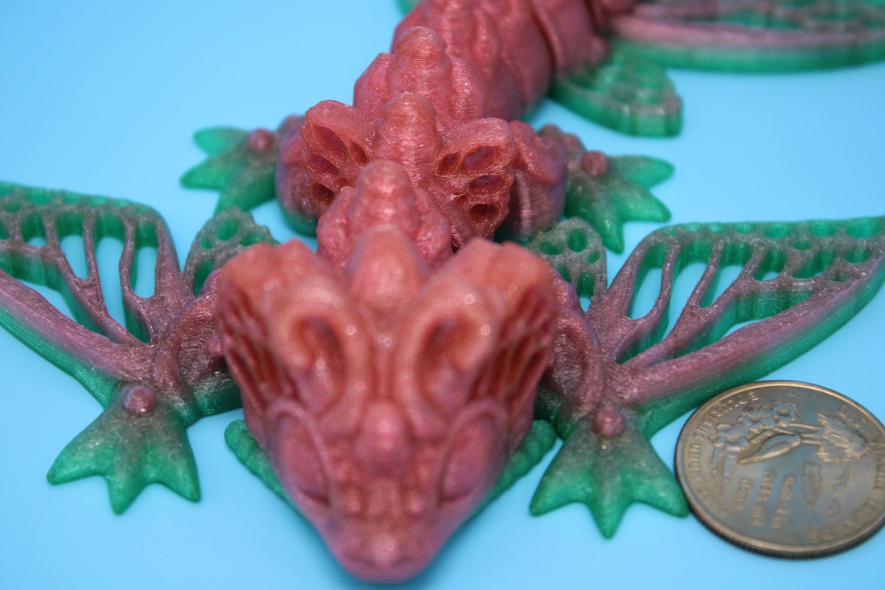 Butterfly Wyvern | 3D Printed TPU | Wyvern Dragon | 3.25 in. | Dragon Toy | Fidget Toy | Flexi Dragon.
