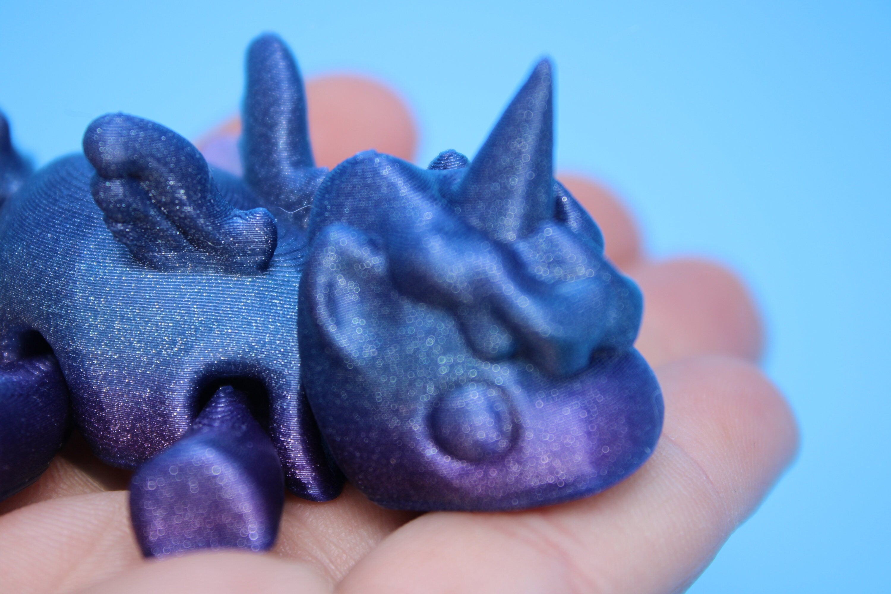 Unicorn with Wings- Blue & Purple | 3D Printed Miniature | Cute Unicorn | Sensory Toy | Fidget Toy.