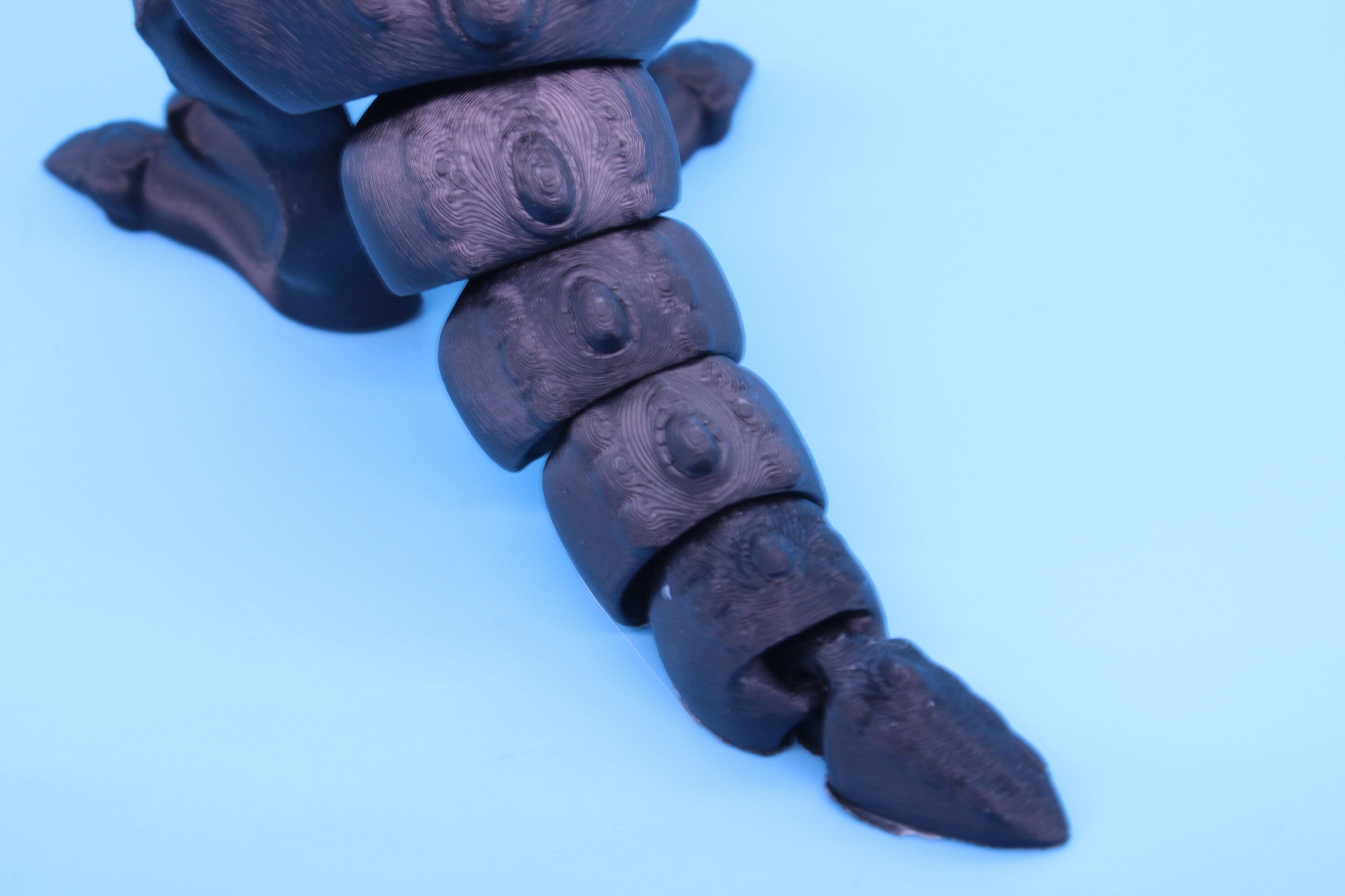 Articulating Black Flexi T-Rex Articulated 3D Printed. | Tyrannosaurus. | Super cute dinosaur. | Great fidget toy. Desk buddy. Sensory toy.