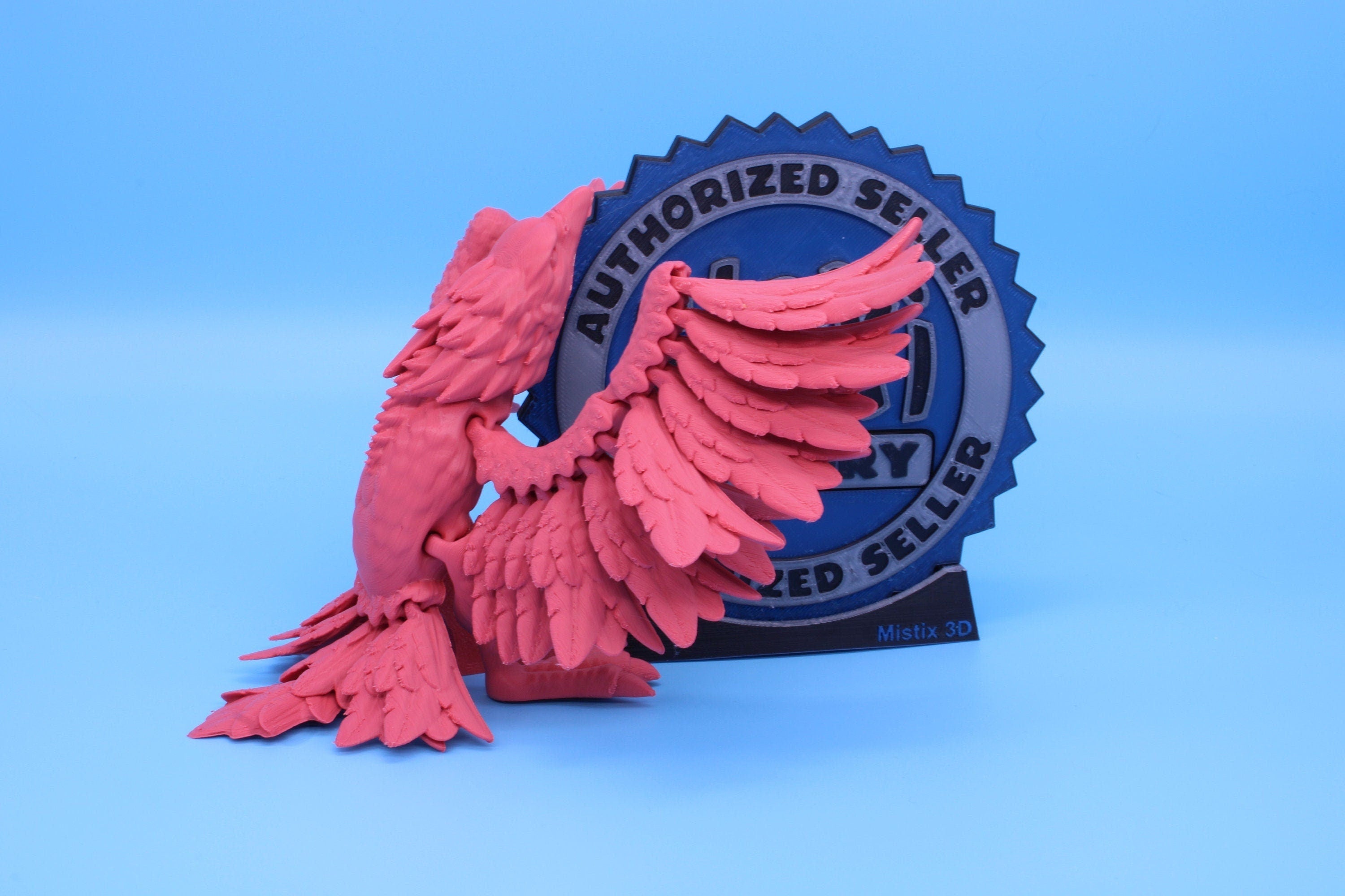 Cute Flexi Coral Phoenix. Unique 3D printed. Great Articulating fidget toy, desk, sensory toy. 4 inch Black, Pink, White