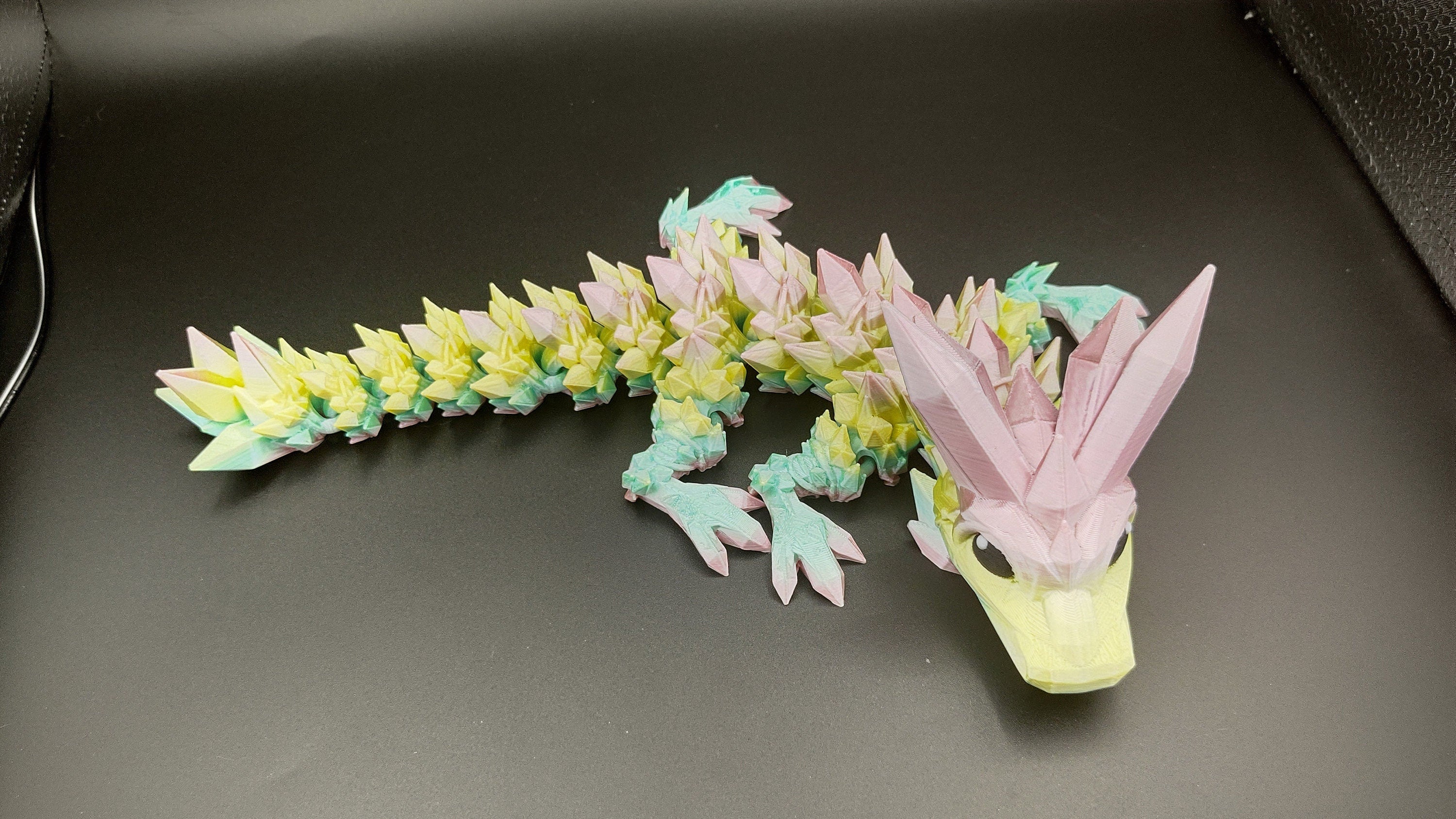 Crystal Baby Dragon | 3D Printed Crystal Dragon | 11.5 inches | Dragon friend | Adopt this dragon today (made) | Fidget Toy | Flexi Dragon.