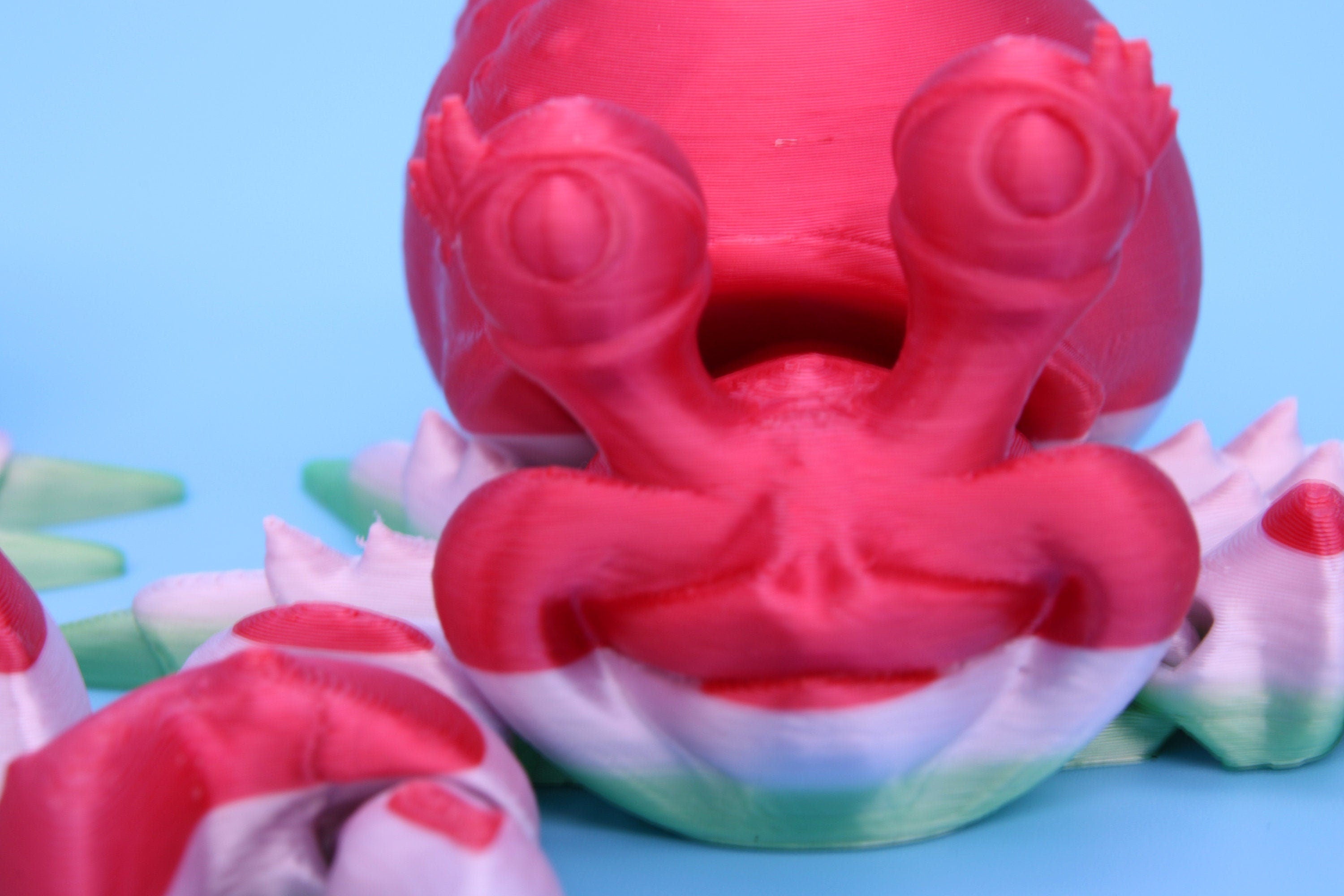 Articulating Multi Color Flexi Hermit Crab Mr. & Mrs. | 3D Printed. | Super cute, friendly crabs. | Great fidget toy, buddy, Sensory toy