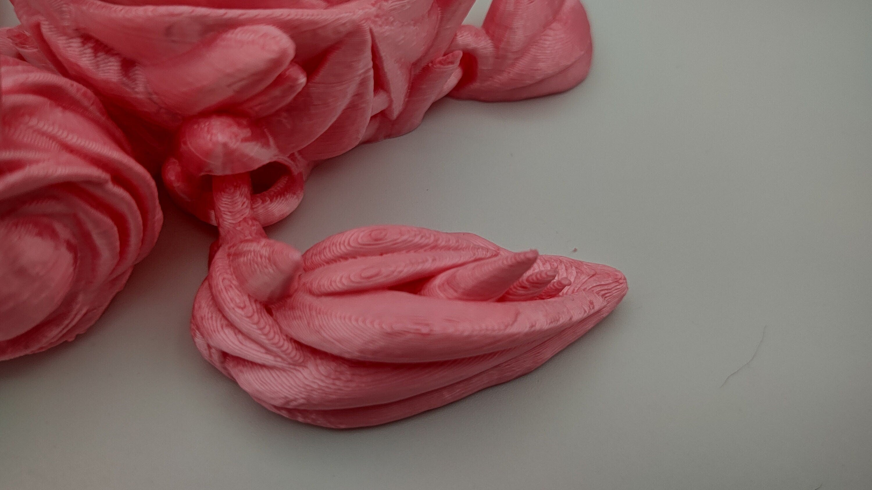 3D printed articulating Rose Turtle Silk Pink. Flexi, Fidget Roseurtle adult toy. 4.5 inch. Adorable Rose turtle buddy. Great gift!