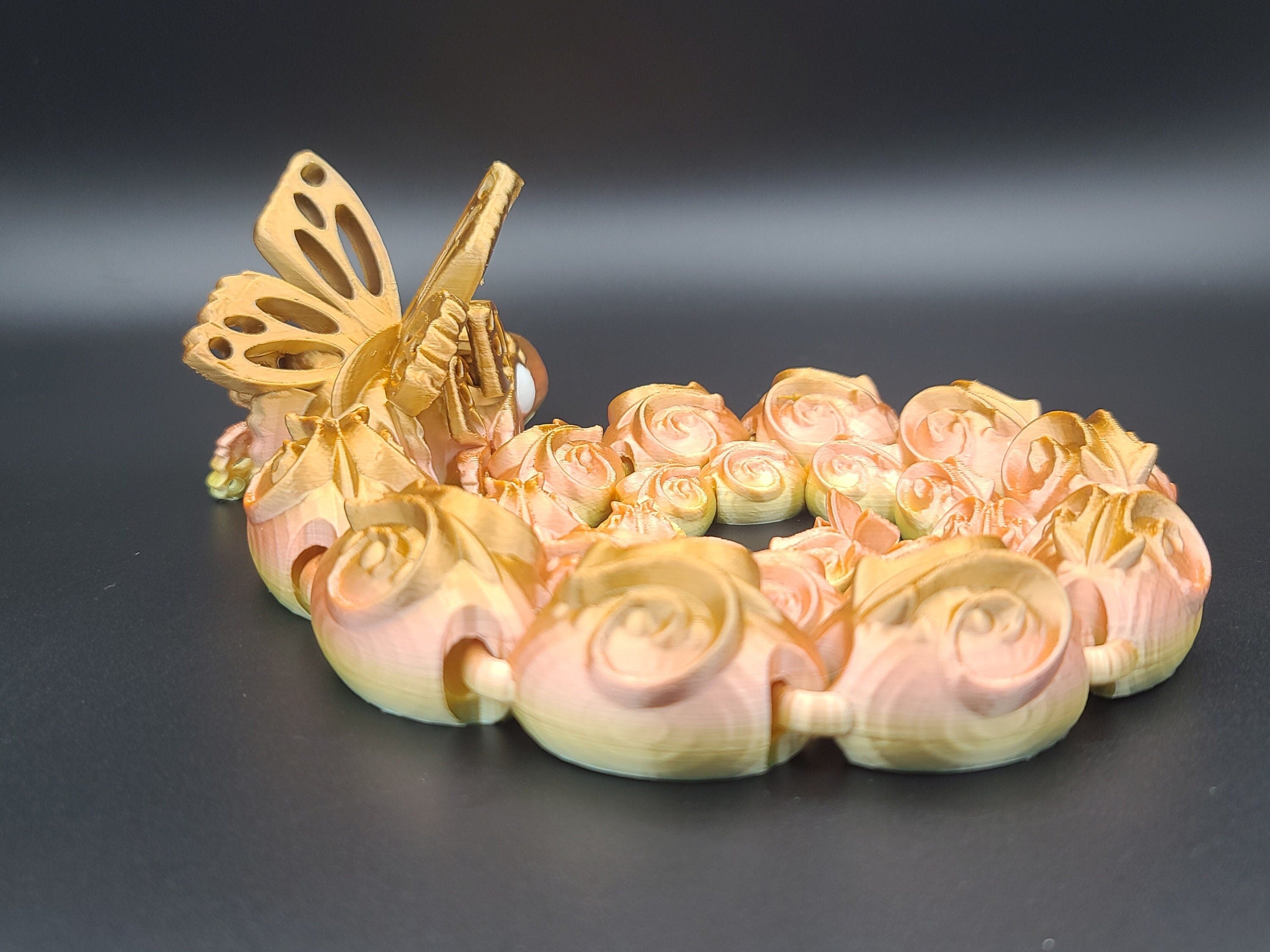 28 in Rainbow Articulated Butterfly Snake 3D printed. Fidget, Flexi, Adult, Toy Snake, 3d Printed Desk Toys. perfect gift