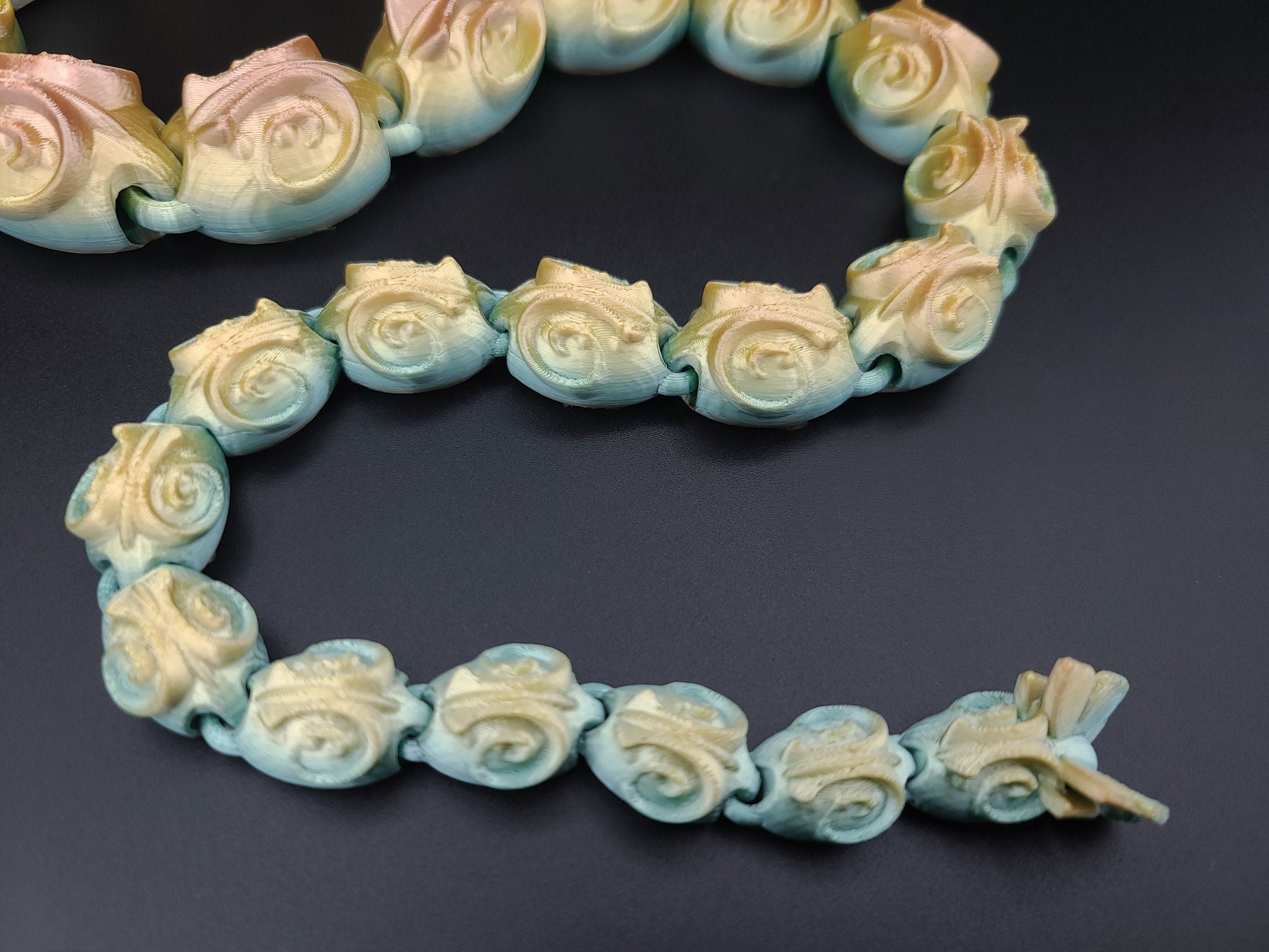 28 in Rainbow Articulated Butterfly Snake 3D printed. Fidget, Flexi, Adult, Toy Snake, 3d Printed Desk Toys. perfect sensory toy.