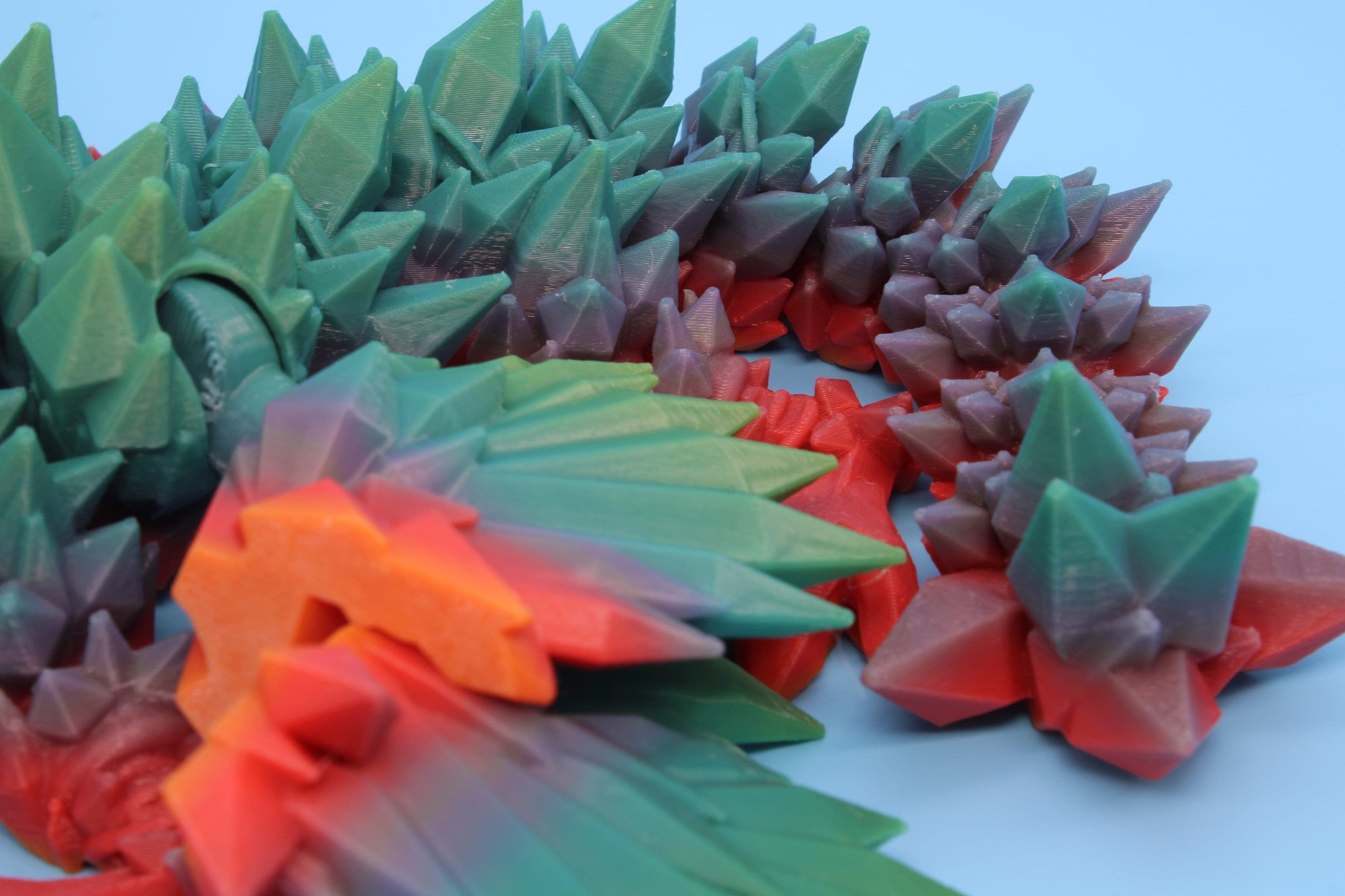 Baby Rainbow Crystal Winged Dragon. 3D printed articulating dragon Fidget, Flexi, Toy 11.5 in. Stress Relief, Gift. flexi Toy