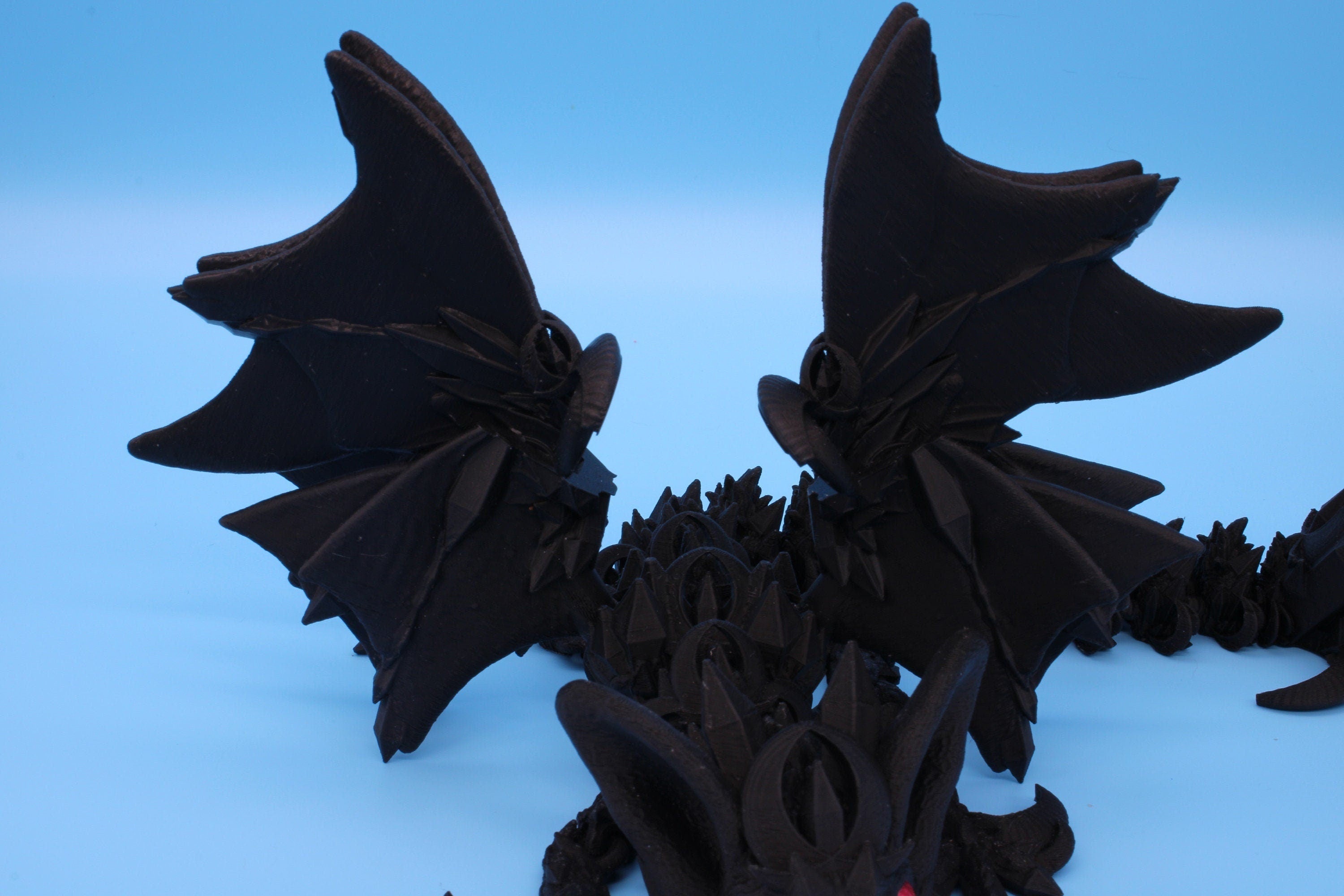 Bat Dragon | Night Wing | Articulating Dragon | 3D Printed Fidget | Flexi Toy | Adult Fidget Toy | Sensory Desk Toy | 12.5 in.