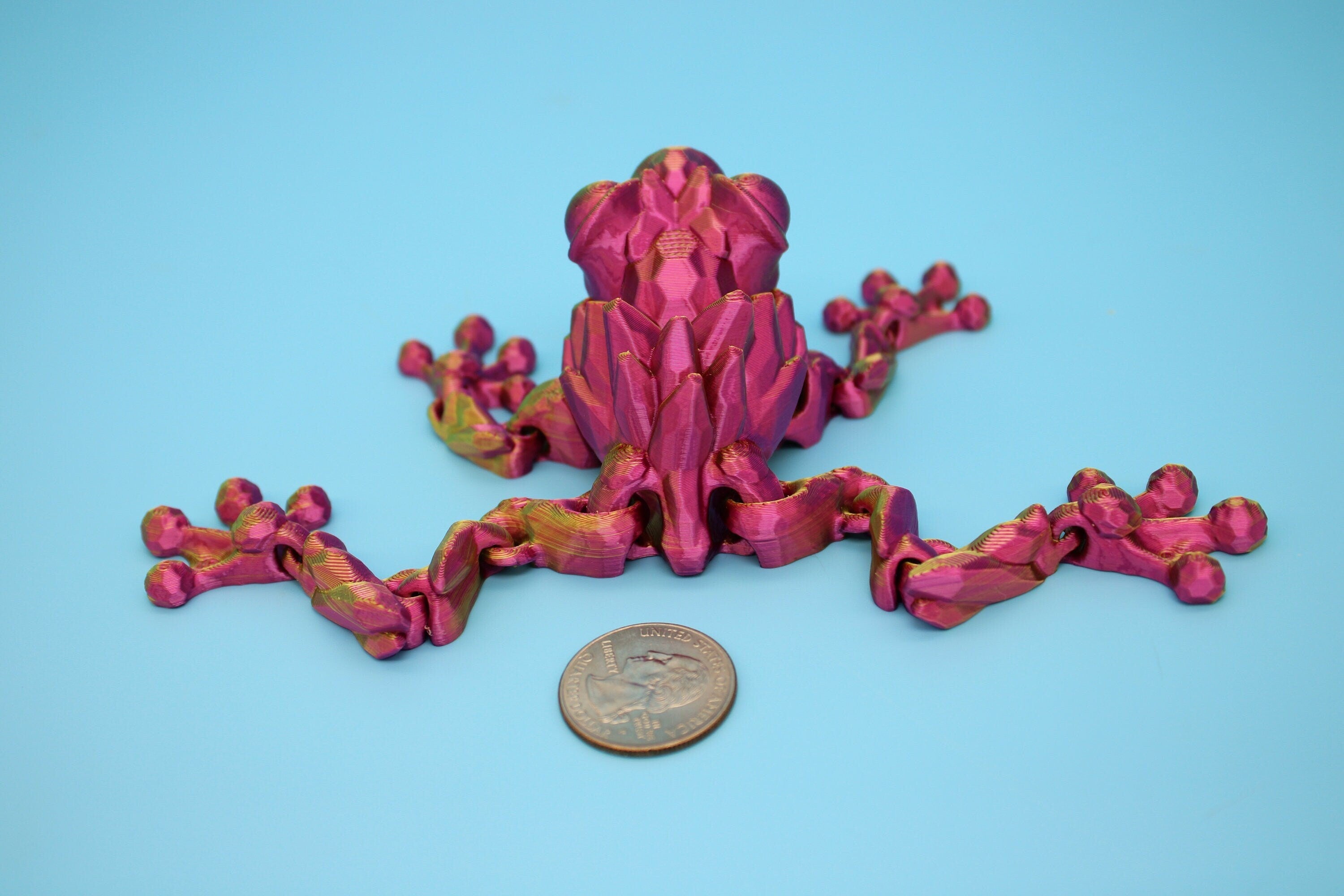 Crystal Frog | 3D Printed Crystal Cute Frog | 5.5 inches | Friendly Frog | Sensory Toy | Fidget Toy | Articulating Frog | Stim Toy.