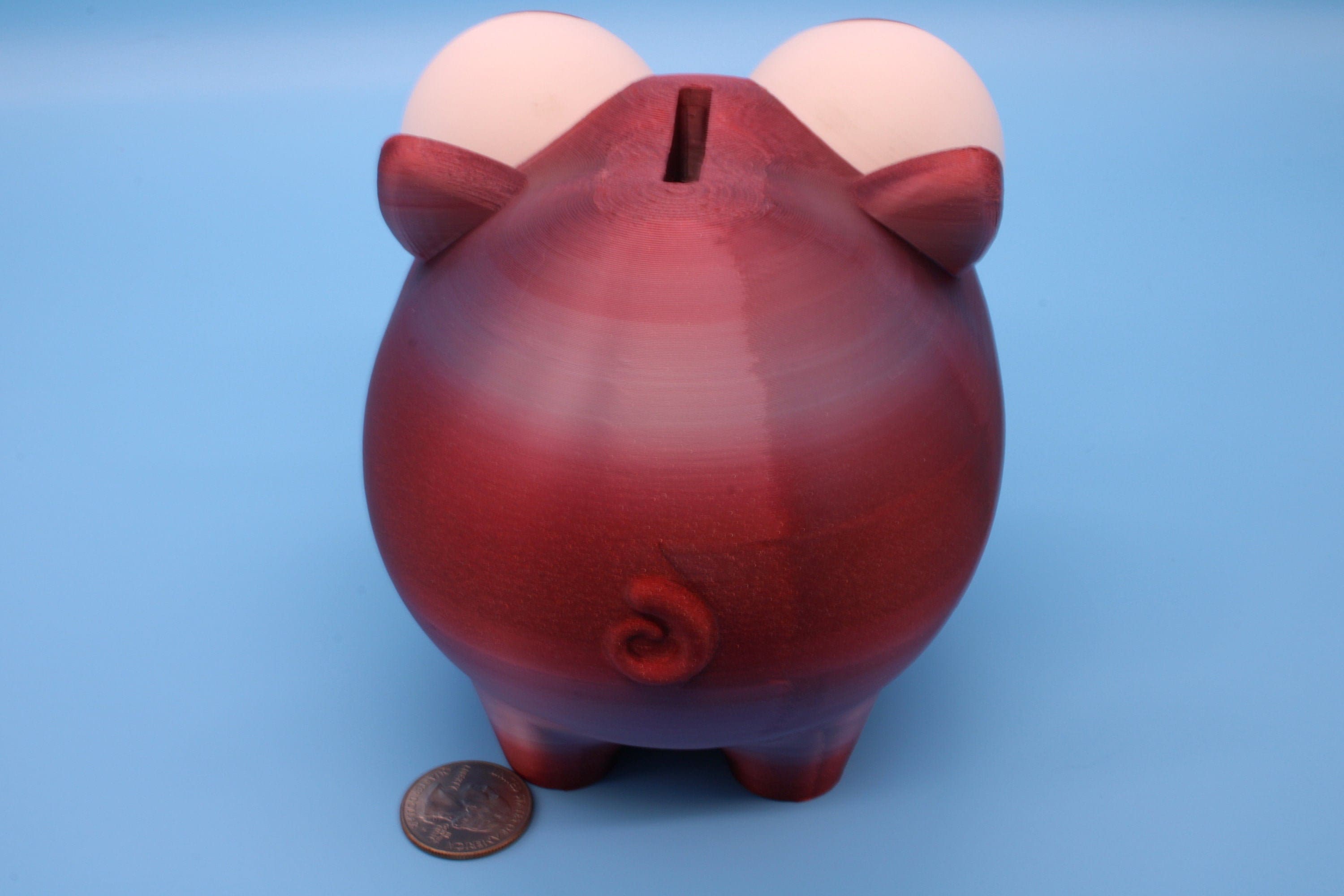 Multi Color Cute Piggy Bank | Eyes Do NOT Move | 3D Printed. Holds Coins | Looks Amazing on display | Removable Turn Knob To Get Coins Out.