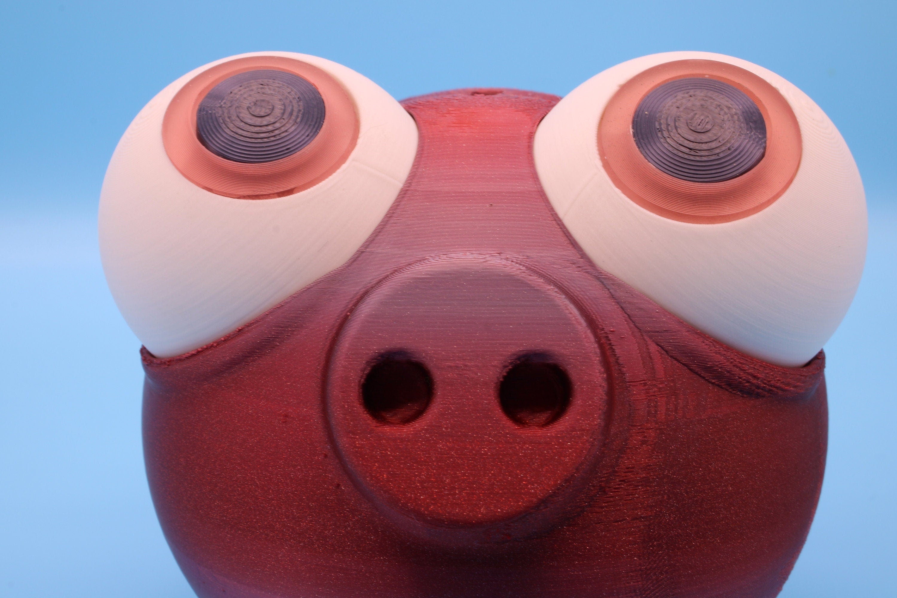 Multi Color Cute Piggy Bank | Eyes Do NOT Move | 3D Printed. Holds Coins | Looks Amazing on display | Removable Turn Knob To Get Coins Out.