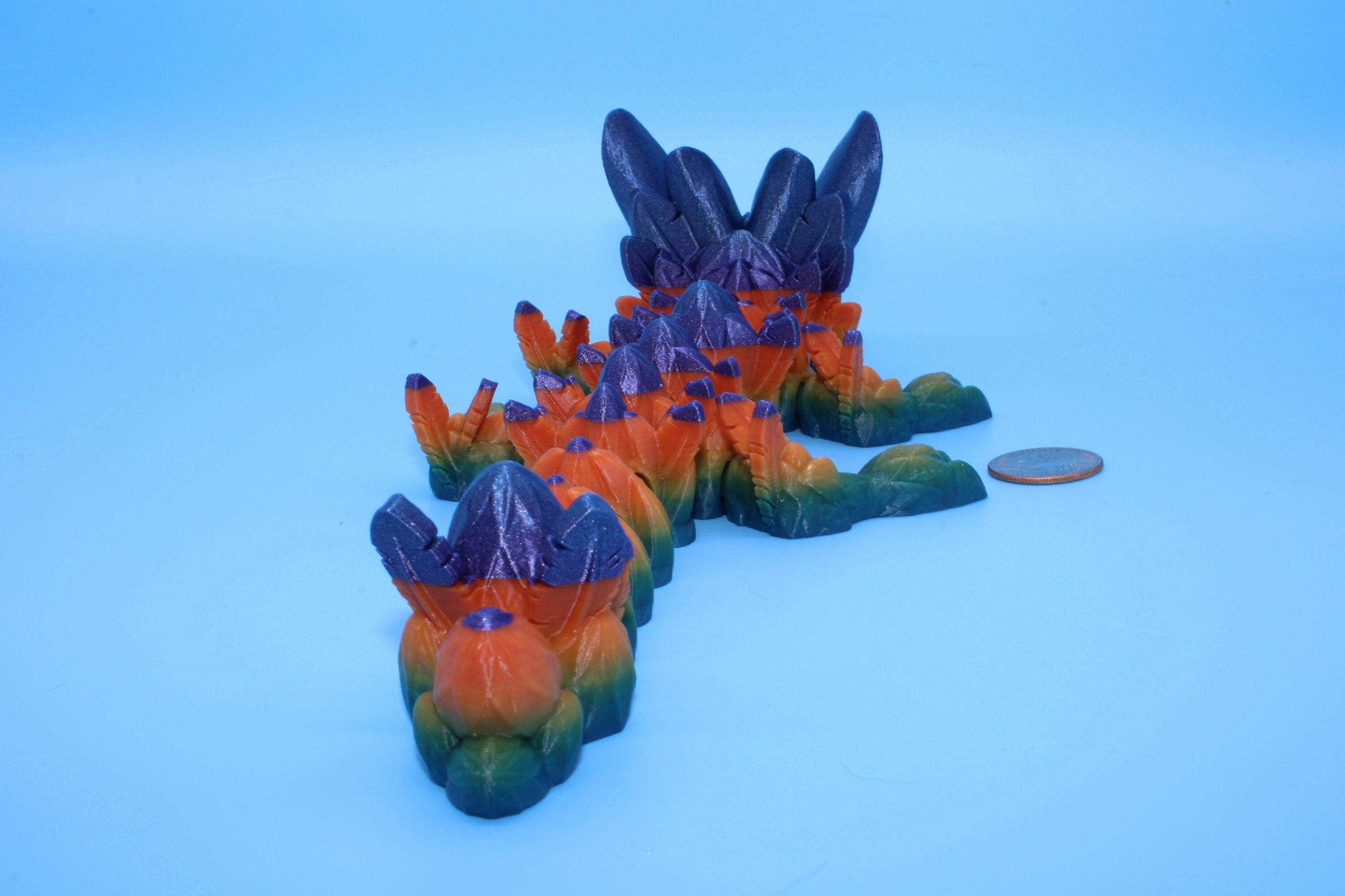 Easter Baby Dragon | Multi Color Rainbow | 3D Printed Articulating Dragon | Flexi Toy | Adult Fidget Toy | Dragon Buddy ready for you! 12 in