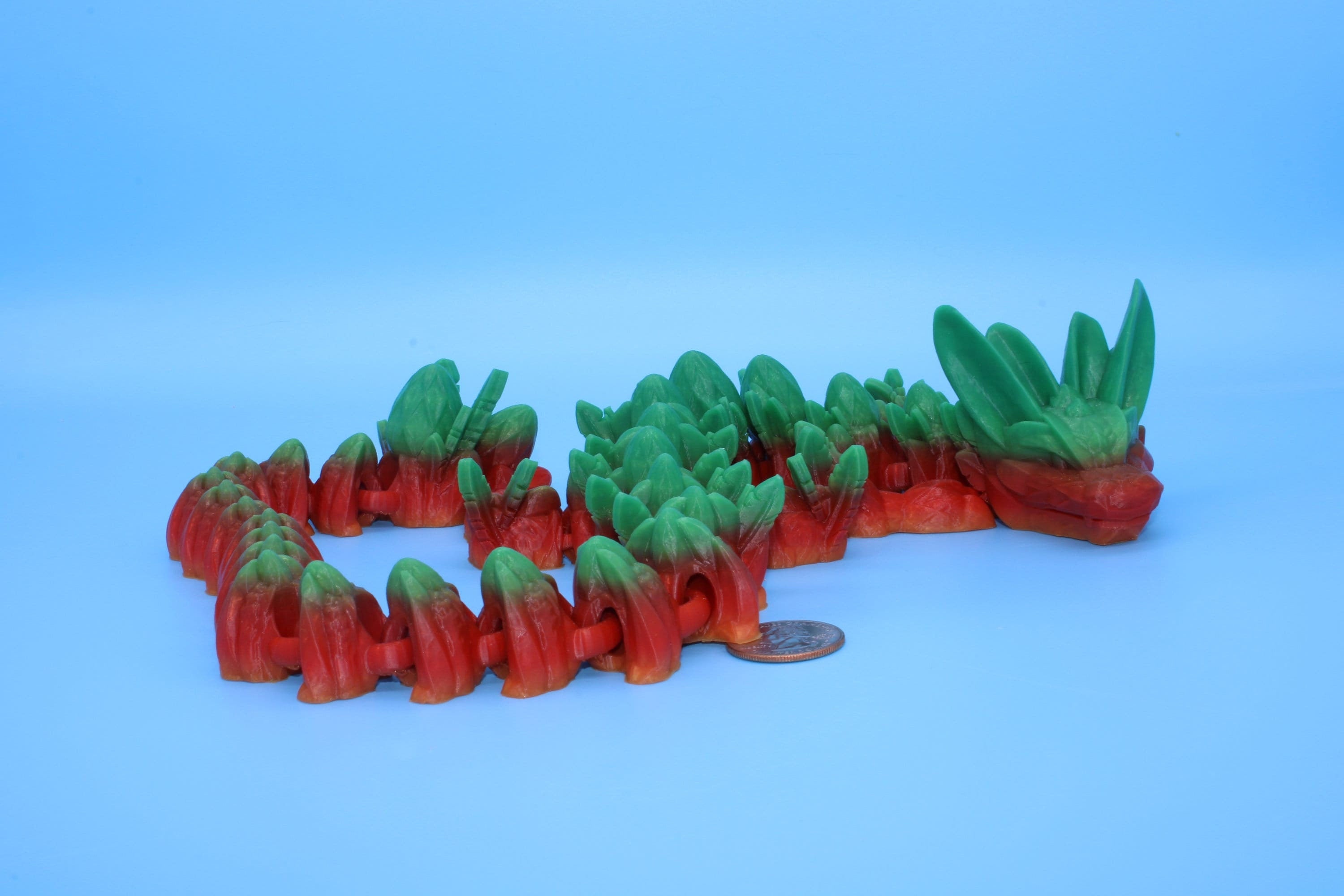 Easter Dragon | Multi Color Rainbow | 3D Printed Articulating Dragon | Flexi Toy | Adult Fidget Toy | Dragon Buddy ready for you! 23 in