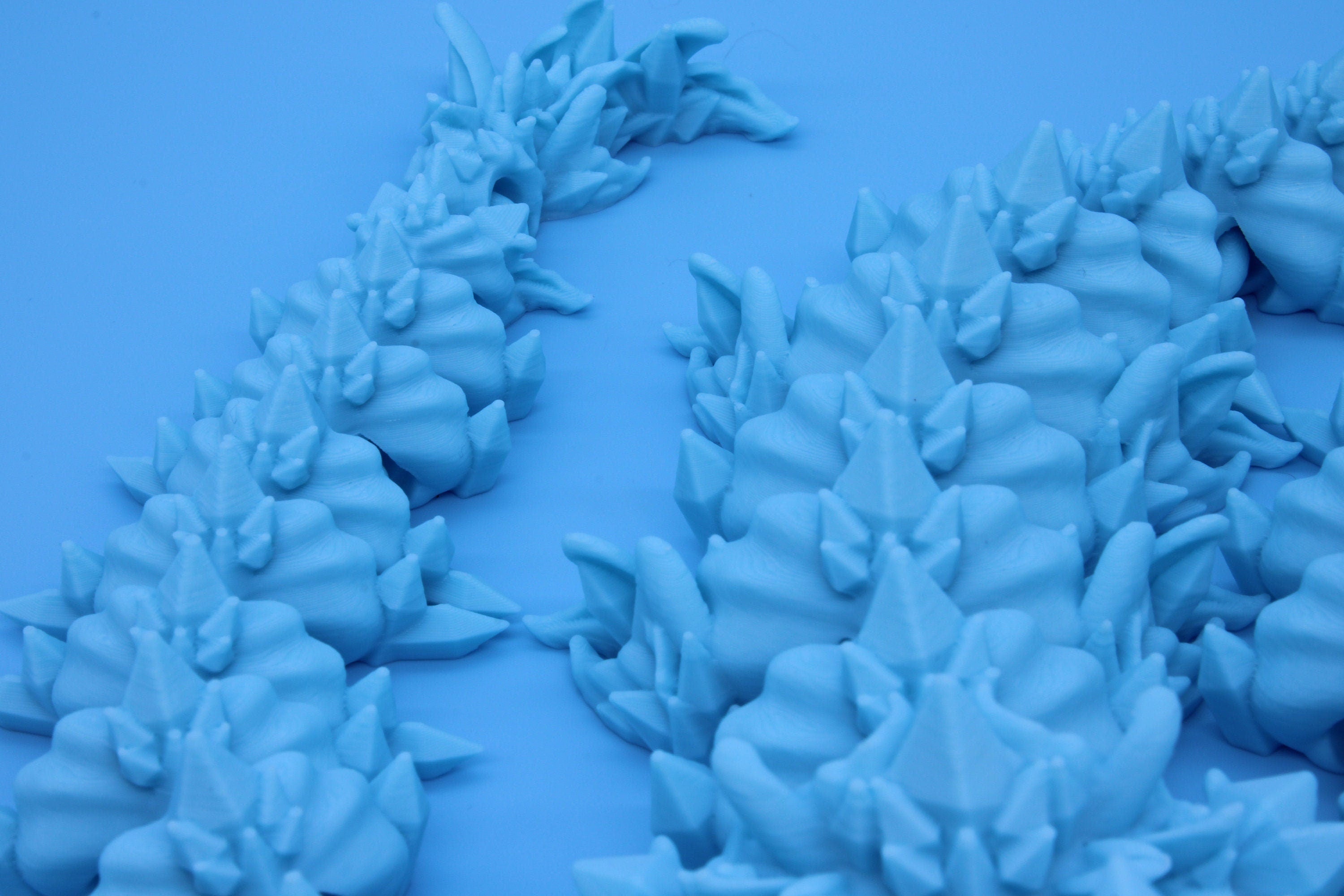 Jellyfish Dragon | Light Blue | 3D printed Articulating Dragon Fidget Toy | Flexi |