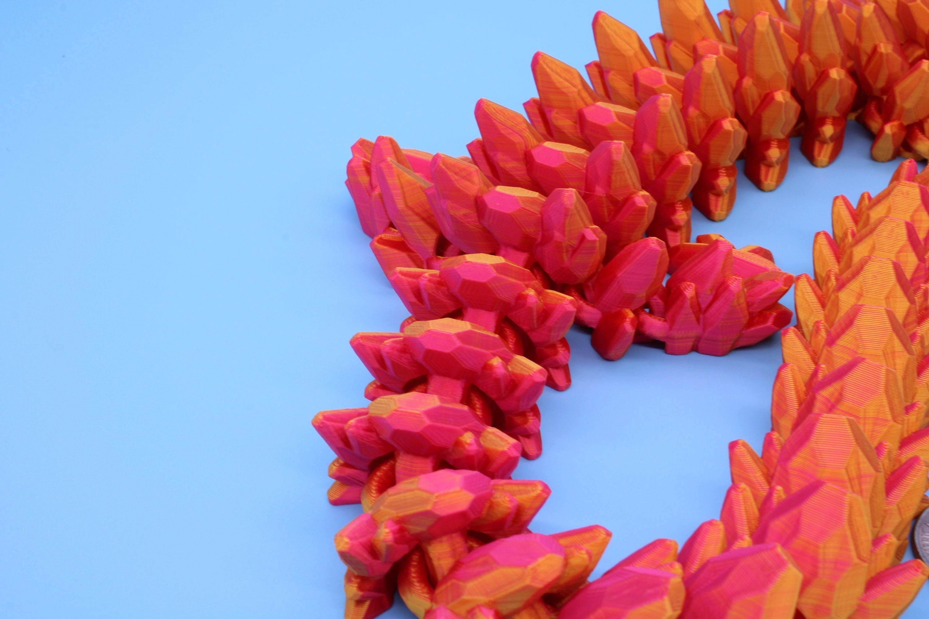 Gem Dragon | Multi Color | 3D Printed Articulating Dragon | Flexi Toy | Adult Fidget Toy | Dragon Buddy ready for you | 26 inches!