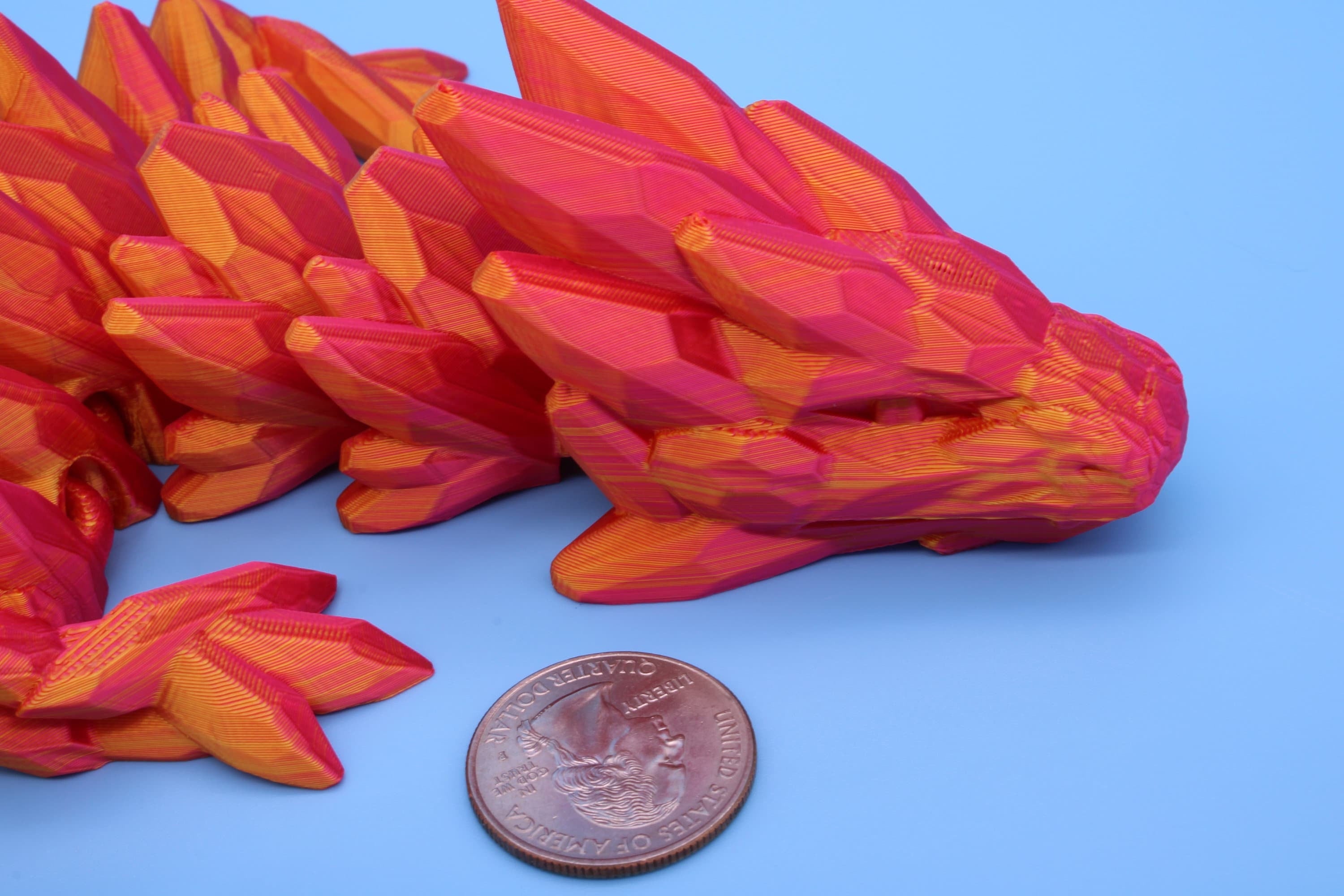Gem Dragon | Multi Color | 3D Printed Articulating Dragon | Flexi Toy | Adult Fidget Toy | Dragon Buddy ready for you | 26 inches!