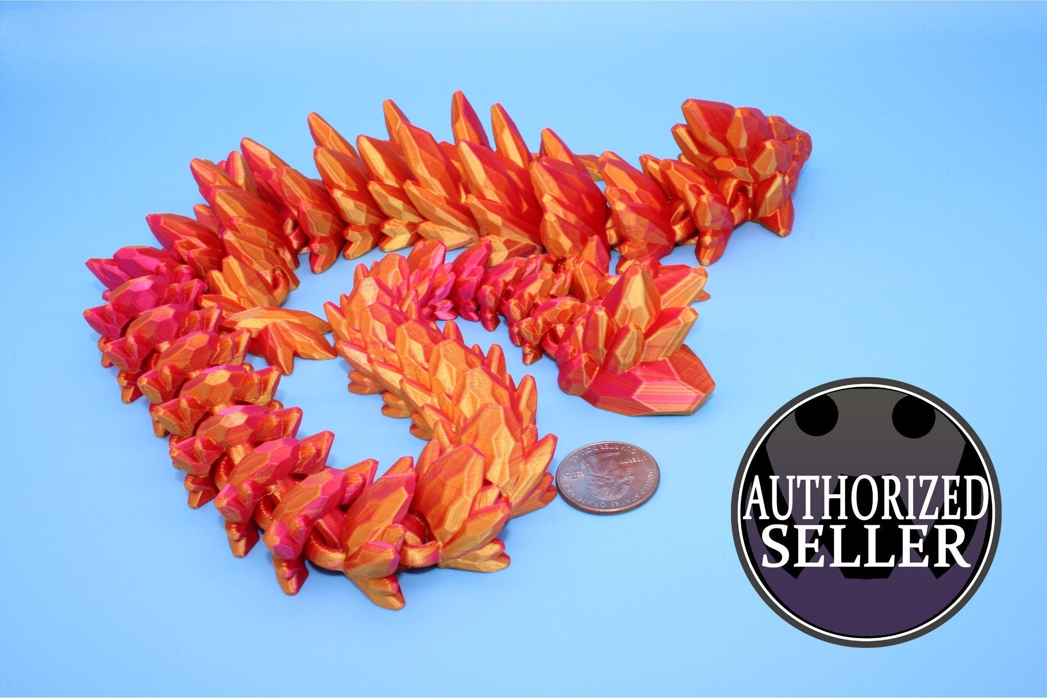 Gem Dragon | Multi Color | 3D Printed Articulating Dragon | Flexi Toy | Adult Fidget Toy | Dragon Buddy ready for you | 26 inches!