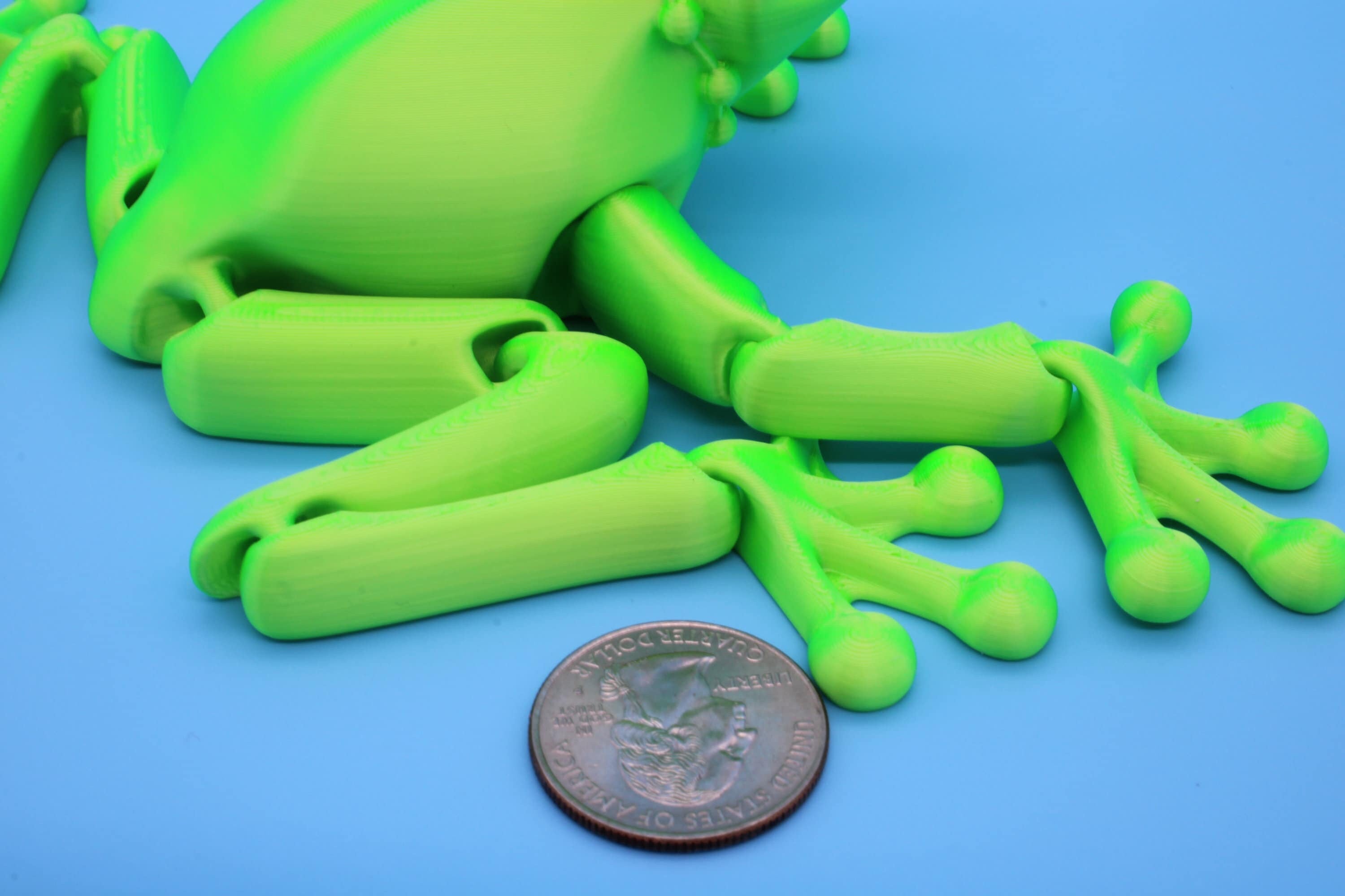 Green Princess Frog | Cute Flexi Toy | Articulating Frog | 3D printed Unique Fidget | Desk Buddy