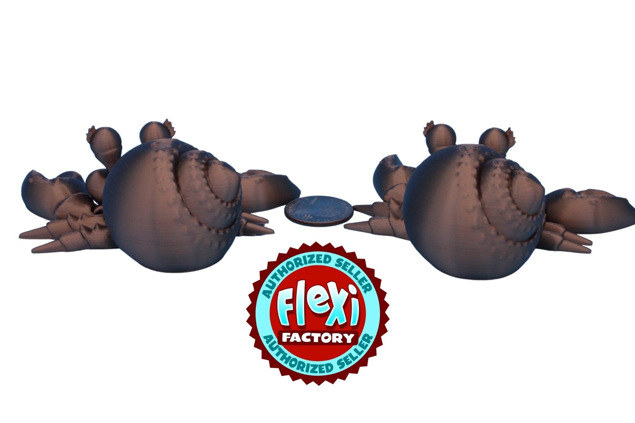 Flexi Hermit Crab Mr. & Mrs. | Articulating Coffee Gold | 3D Printed. | Super Cute | Friendly Crabs | Great Fidget Toy | Buddy | Sensory.