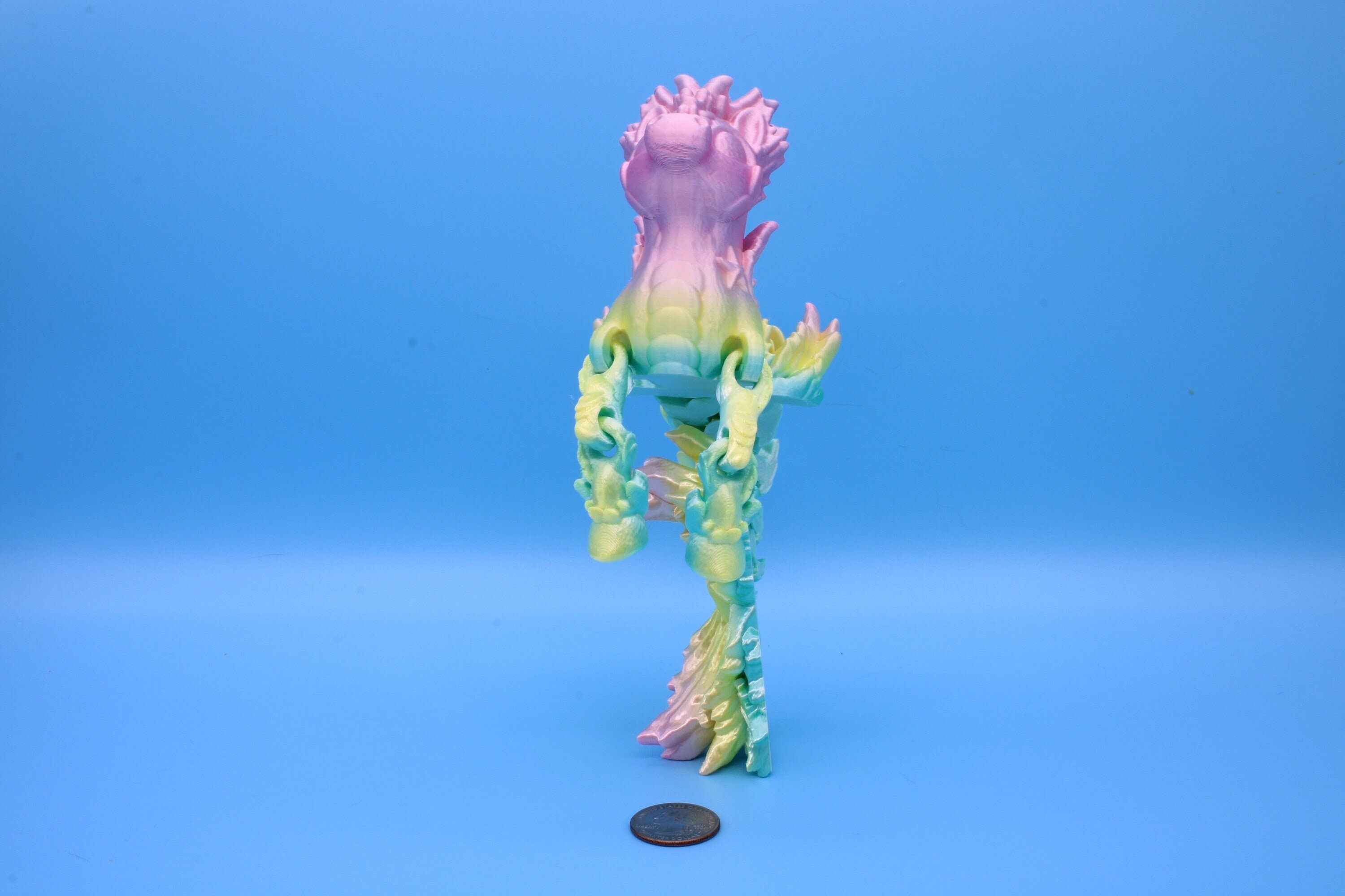 Hippocampus Sea Horse | 9.5 in. Rainbow Cute Sea Horse | 3D printed articulating Sea Horse | Flexi Toy | Stress Relief, Gift.