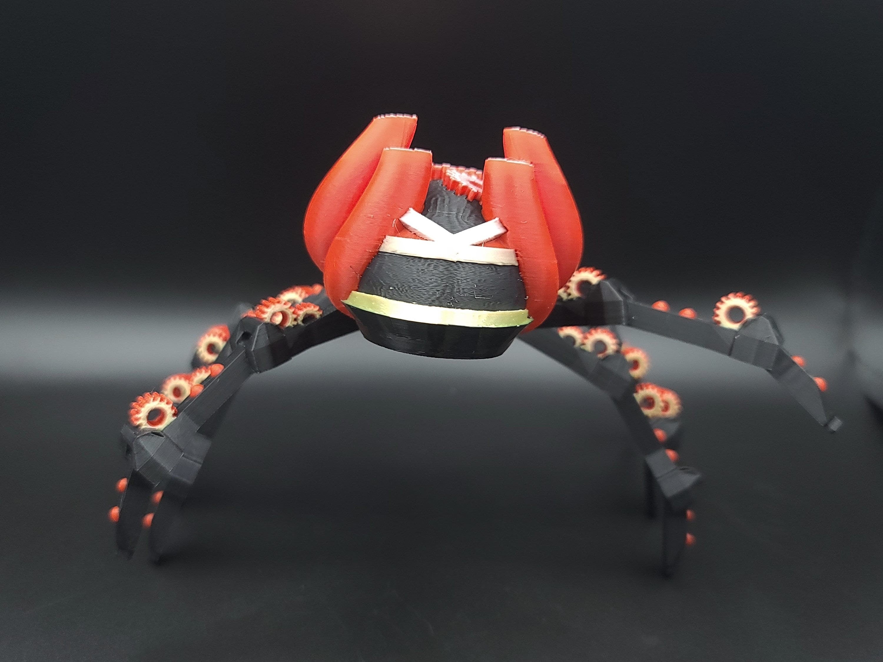 Multi Color Steam Punk Spider. 100% 3D printed! Steam Punk Spider 3D printed articulating spider . flexi Toy, 9.75 in. Stress Relief, Gift.