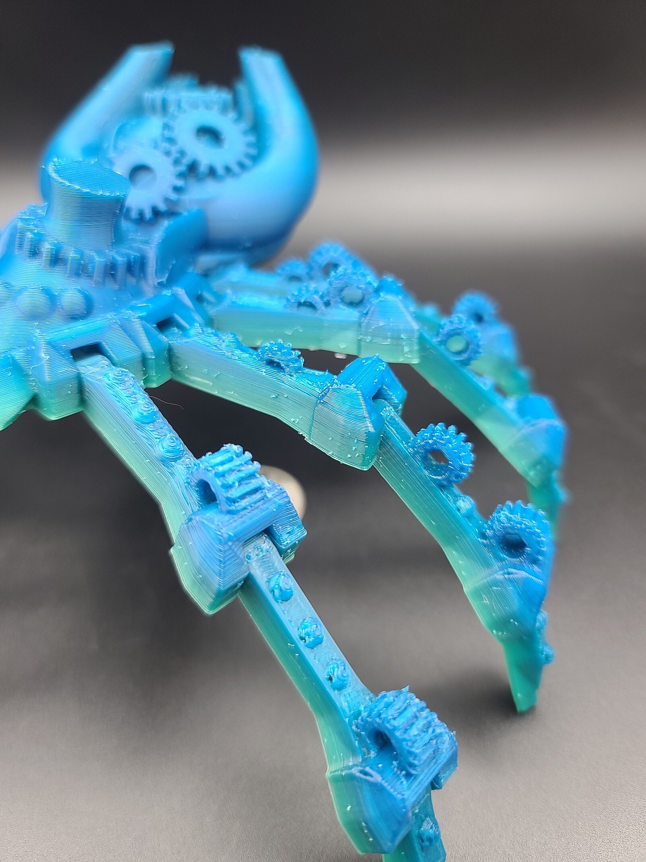 Multi Color Steam Punk Spider. Steam Punk Spider 3D printed articulating spider . flexi Toy, 9.75 in. Stress Relief, Gift.