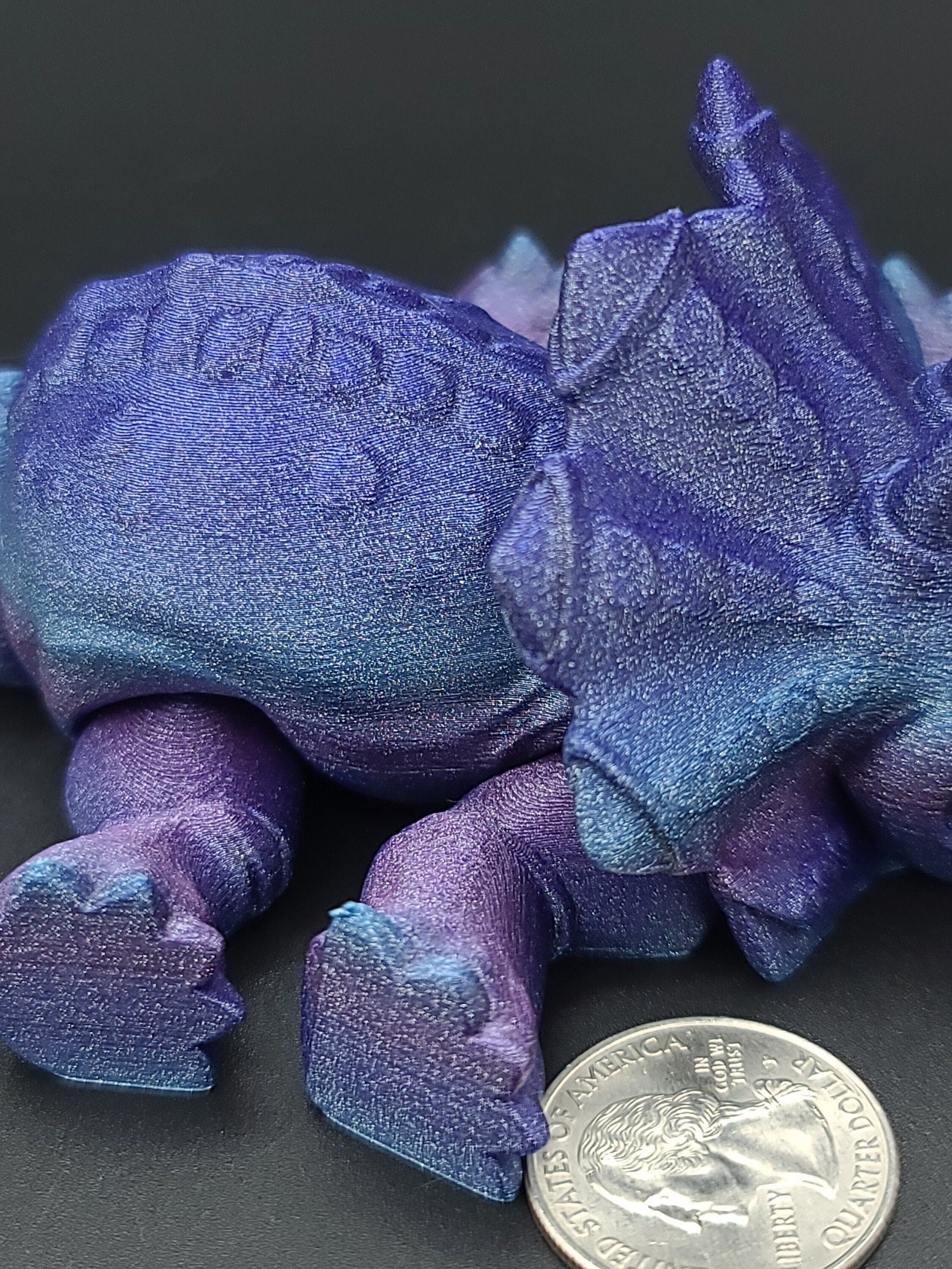 Cute Flexi Rainbow Triceratops. Unique 3D printed Triceratops. Great Articulating fidget toy, desk, sensory toy. 6.5 inch.