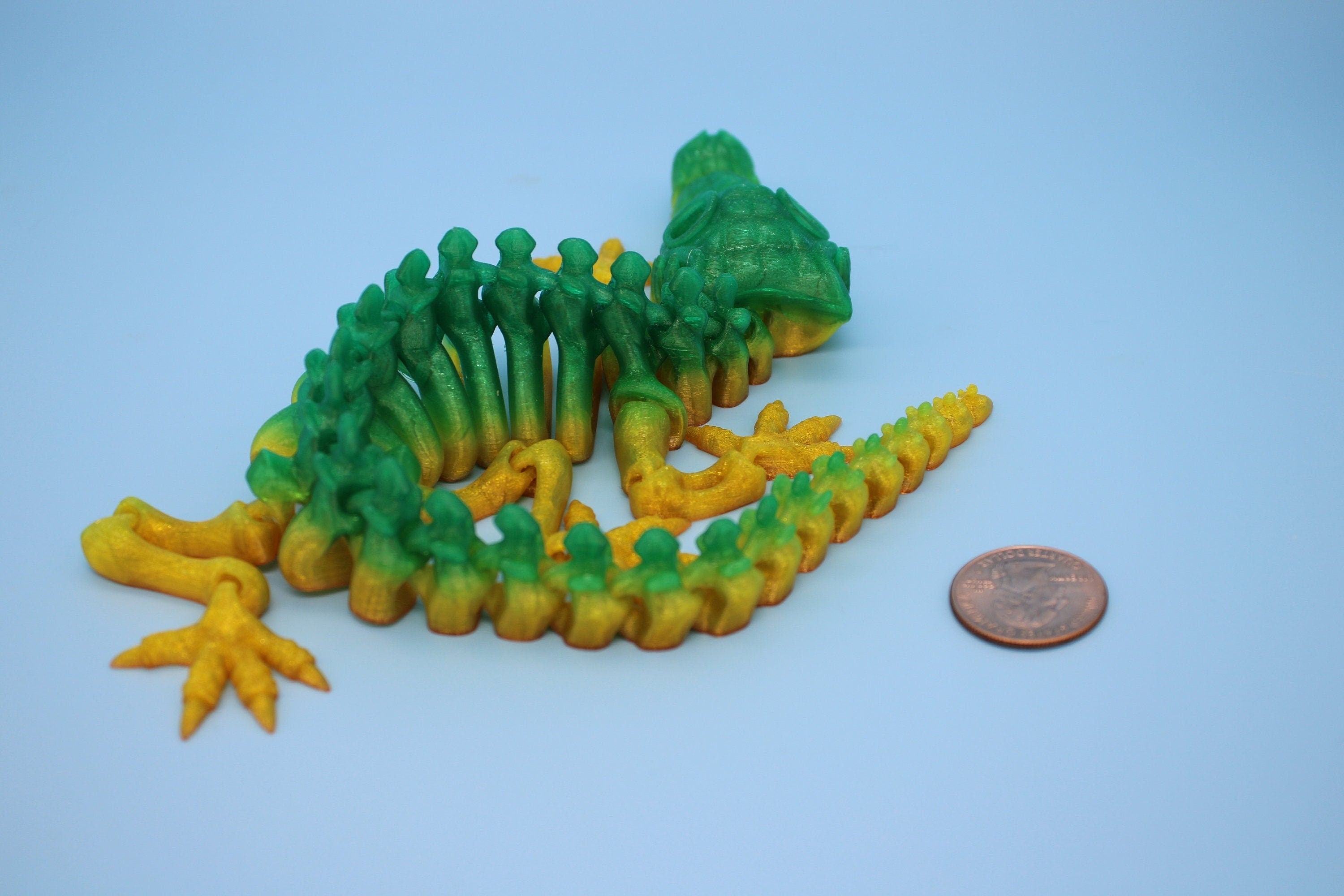 Flexible Rainbow Crocodile | Cute Flexi Toy | Articulating Crocodile | 3D printed Unique Fidget | Desk Buddy | 13 in.