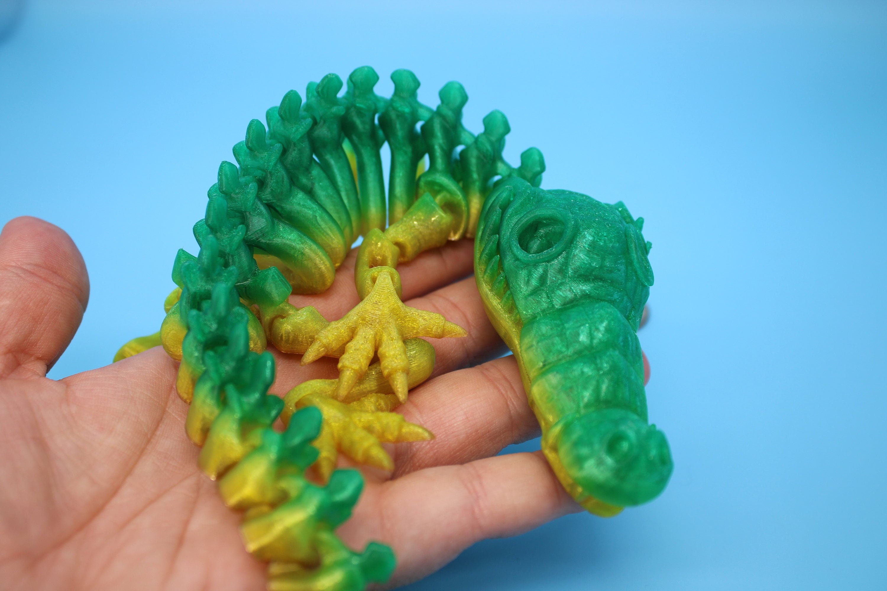 Flexible Rainbow Crocodile | Cute Flexi Toy | Articulating Crocodile | 3D printed Unique Fidget | Desk Buddy | 13 in.