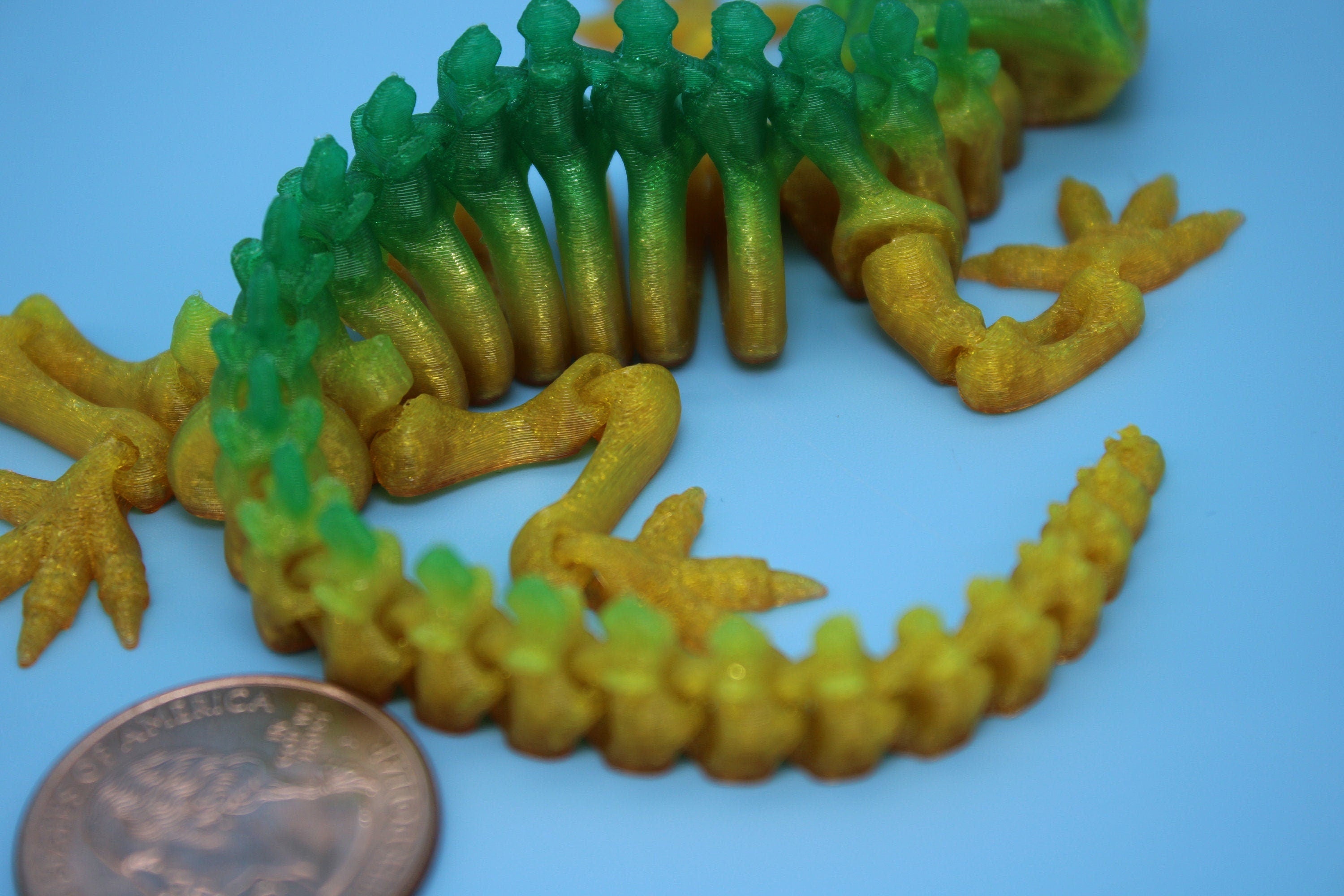 Miniature Flexible Rainbow Crocodile | Cute Flexi Toy | Articulating Crocodile | 3D printed Unique Fidget | Desk Buddy | 8 in. (TPU)