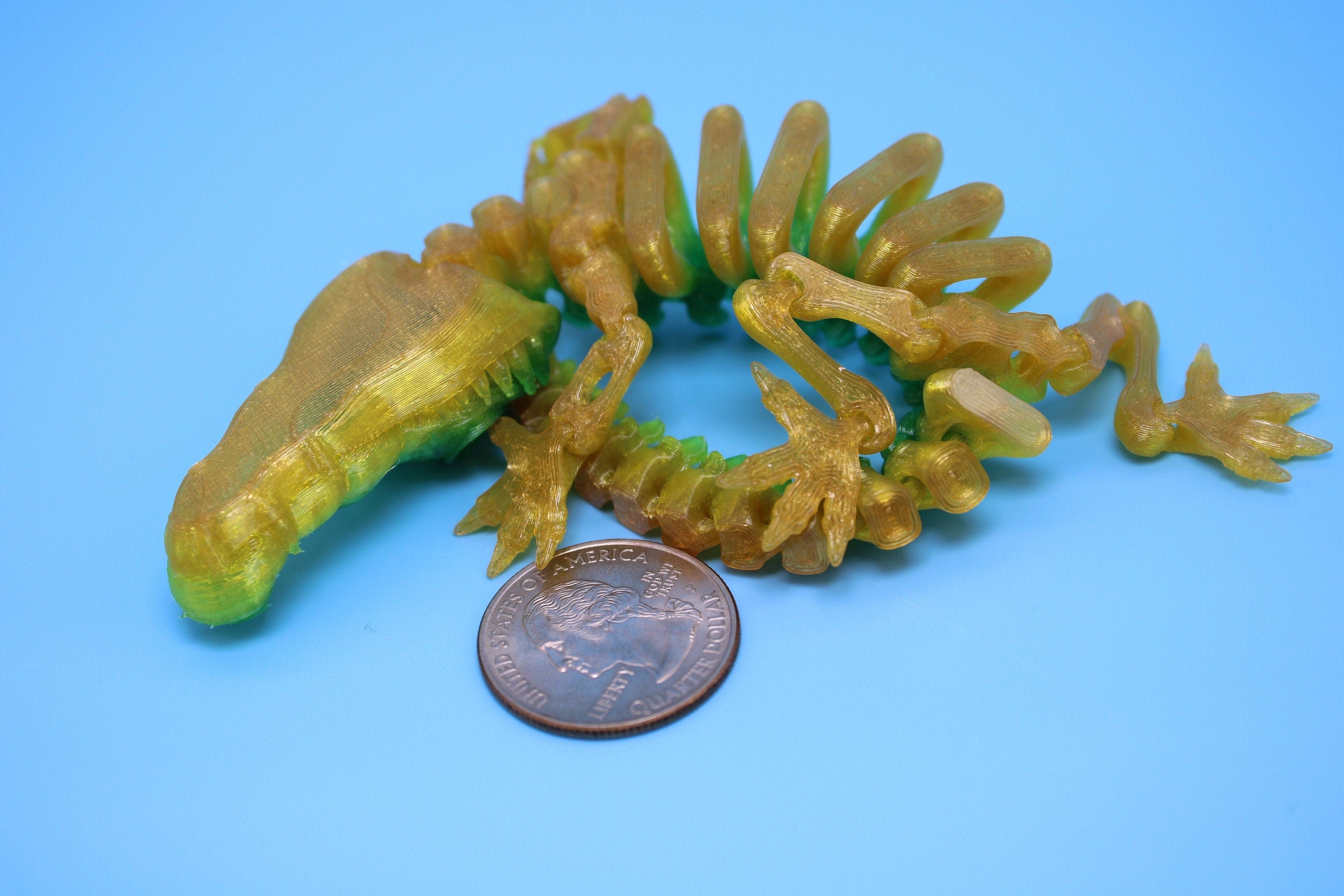 Miniature Flexible Rainbow Crocodile | Cute Flexi Toy | Articulating Crocodile | 3D printed Unique Fidget | Desk Buddy | 8 in. (TPU)