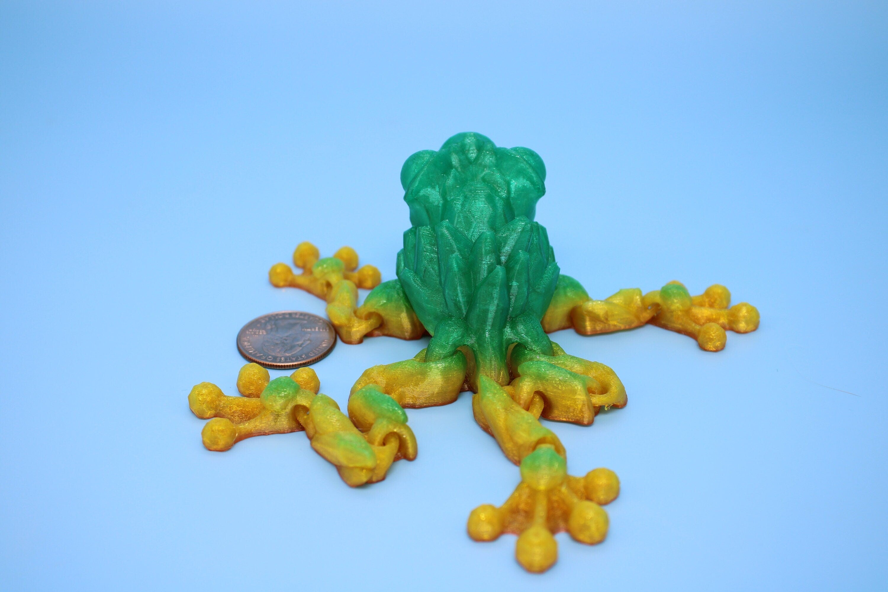 Miniature Flexible Crystal Frog | 3D Printed Crystal Cute Frog | 5.5 inches | Friendly Frog | Sensory Toy | Fidget Toy | Articulating Frog.