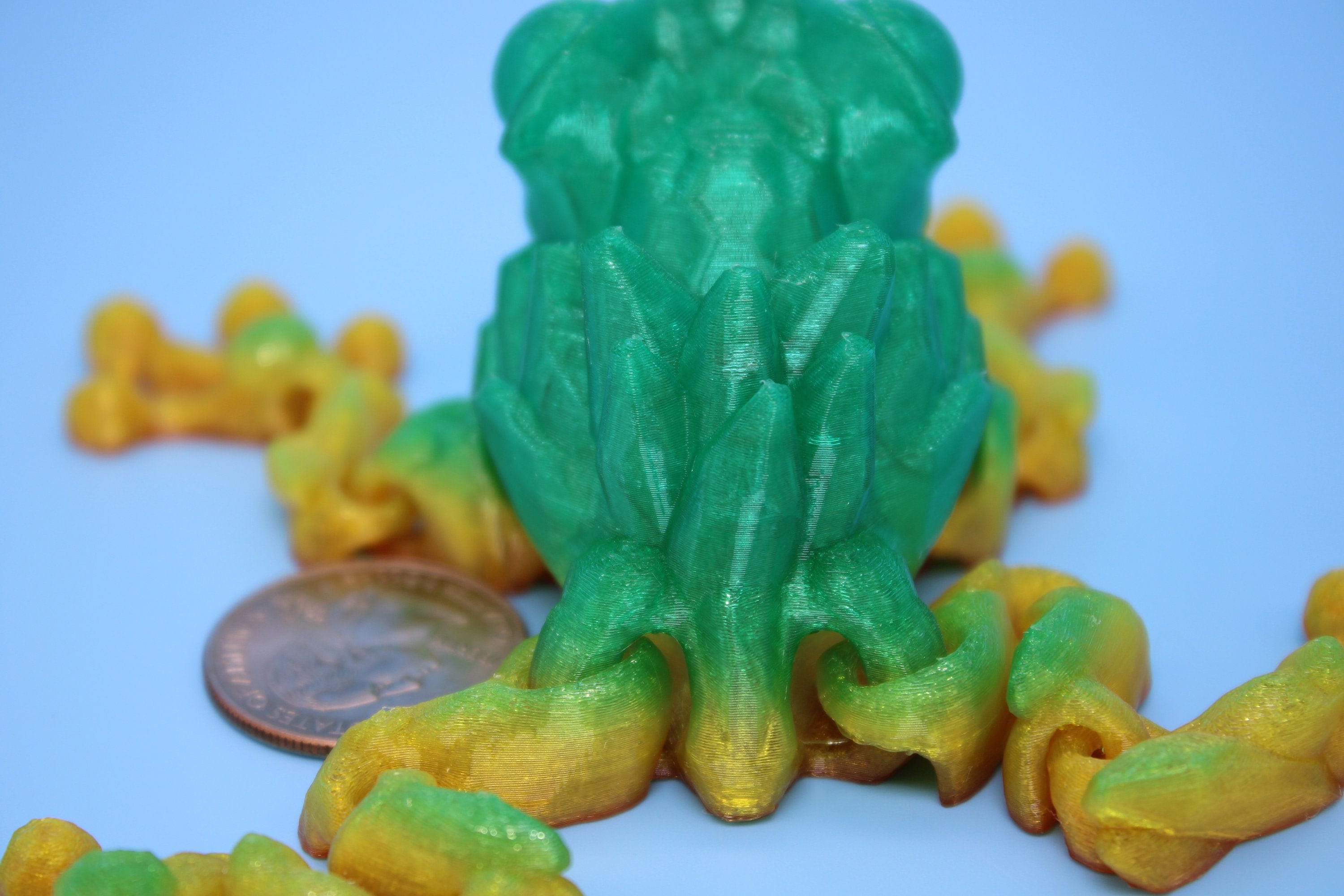 Miniature Flexible Crystal Frog | 3D Printed Crystal Cute Frog | 5.5 inches | Friendly Frog | Sensory Toy | Fidget Toy | Articulating Frog.