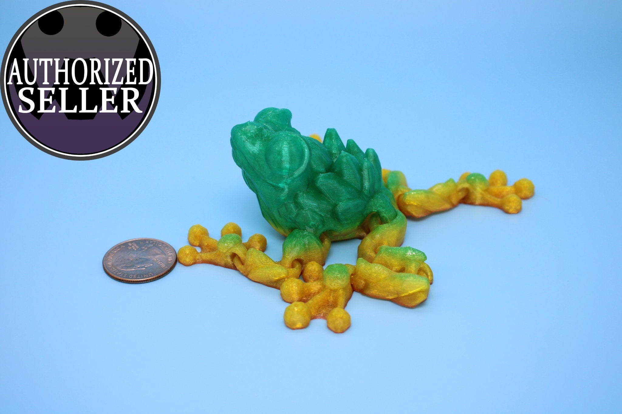 Miniature Flexible Crystal Frog | 3D Printed Crystal Cute Frog | 5.5 inches | Friendly Frog | Sensory Toy | Fidget Toy | Articulating Frog.