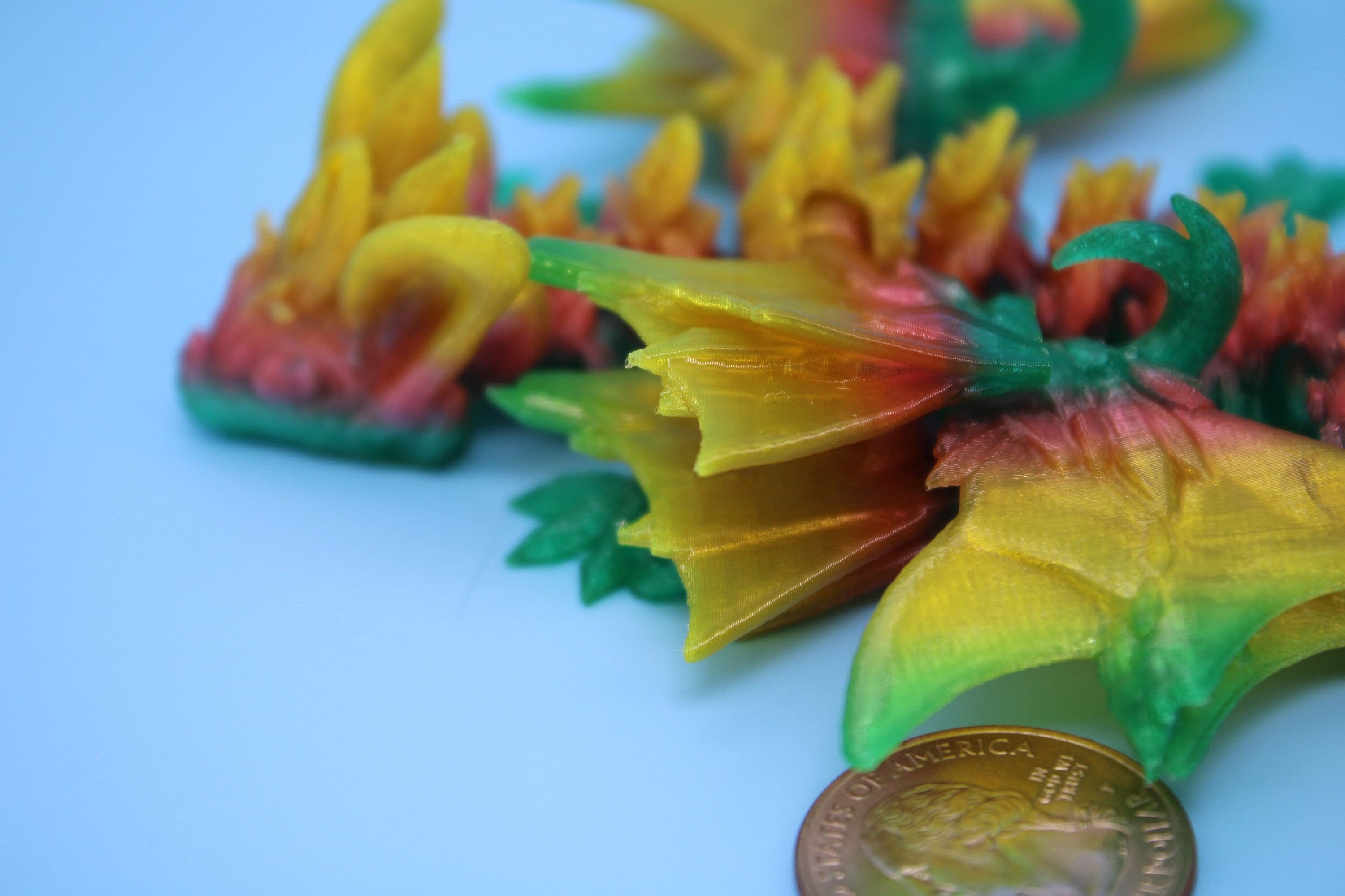 Miniature Flexible Bat Dragon | Rainbow Bat Wing | Articulating Dragon | 3D Printed Fidget | Flexi Toy | Adult Fidget Toy | Sensory Desk Toy