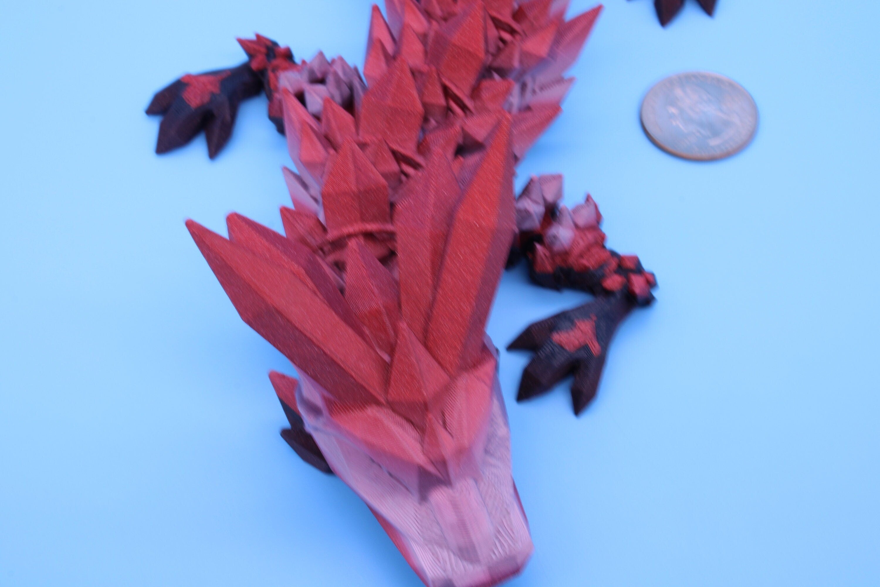 Rainbow Pink & Dark Crystal Dragon | 3D Printed Articulating Dragon | Flexi Toy | Adult Fidget Toy | Dragon Buddy ready for you! 24 inch.
