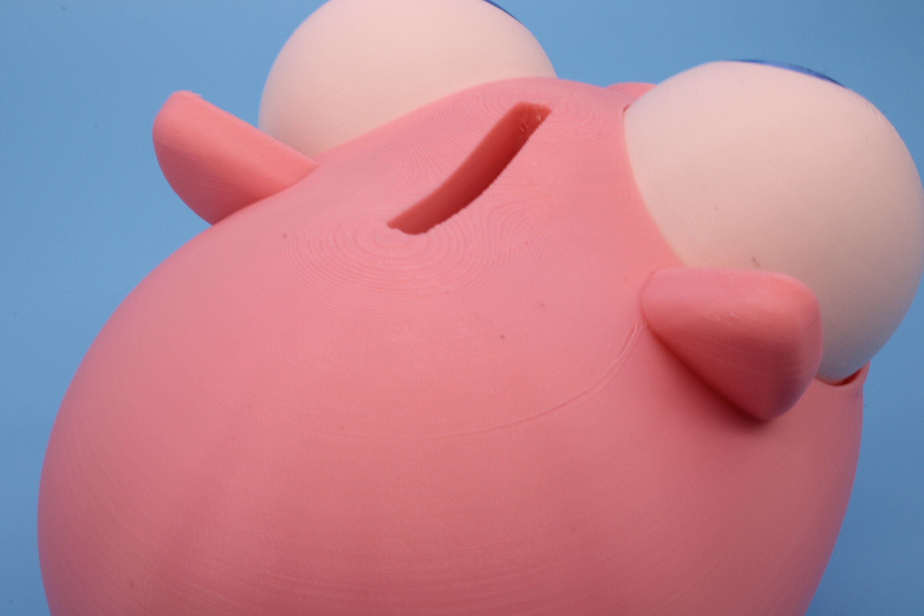 Pink Cute Piggy Bank | Eyes Do NOT Move | 3D Printed. Holds Coins | Looks Amazing on display | Removable Turn Knob To Get Coins Out.