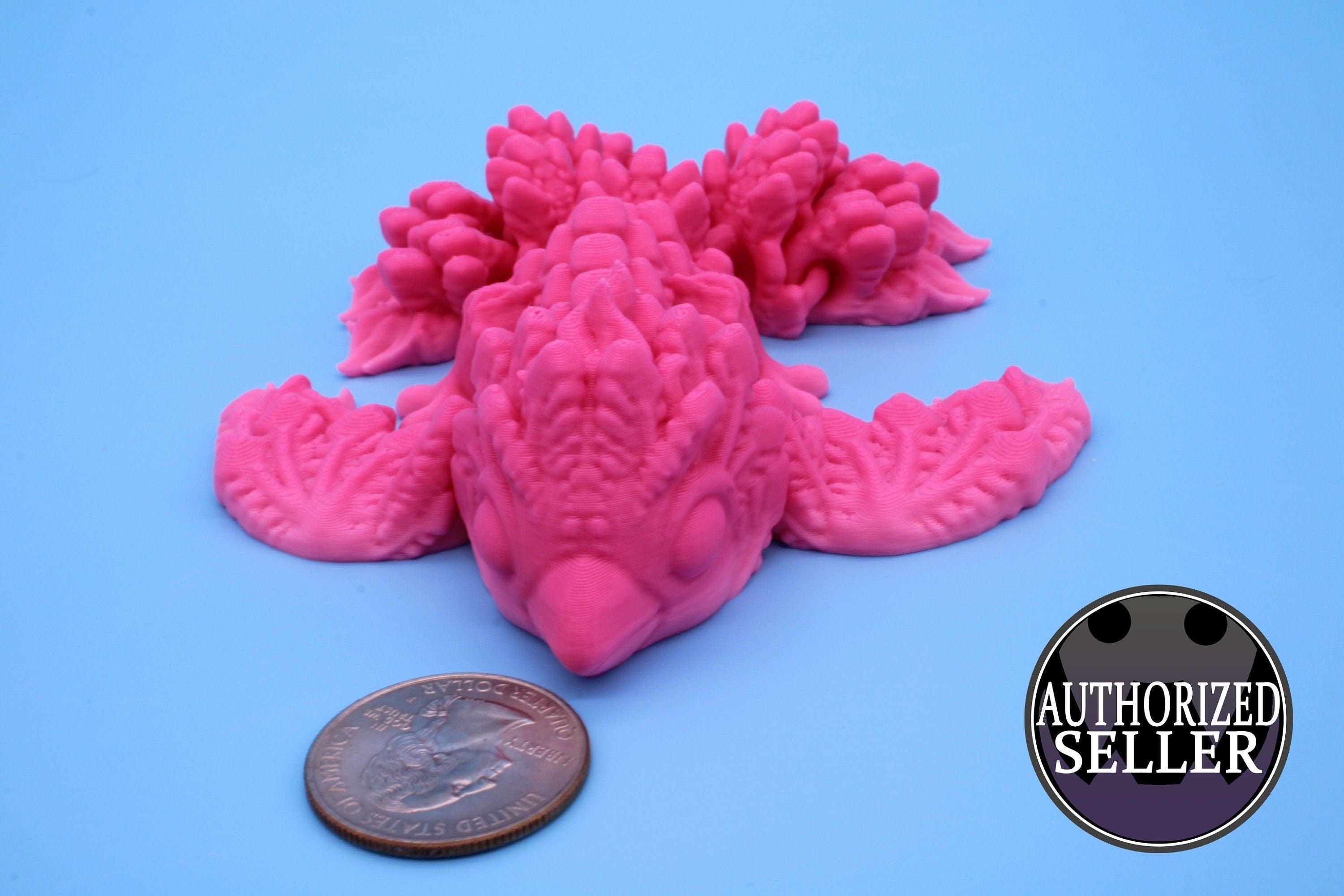 Pink Tiny Phoenix | 3D Printed Articulating Dragon | Flexi Toy | Adult Fidget Toy | Dragon Buddy ready for you! 5 inch.