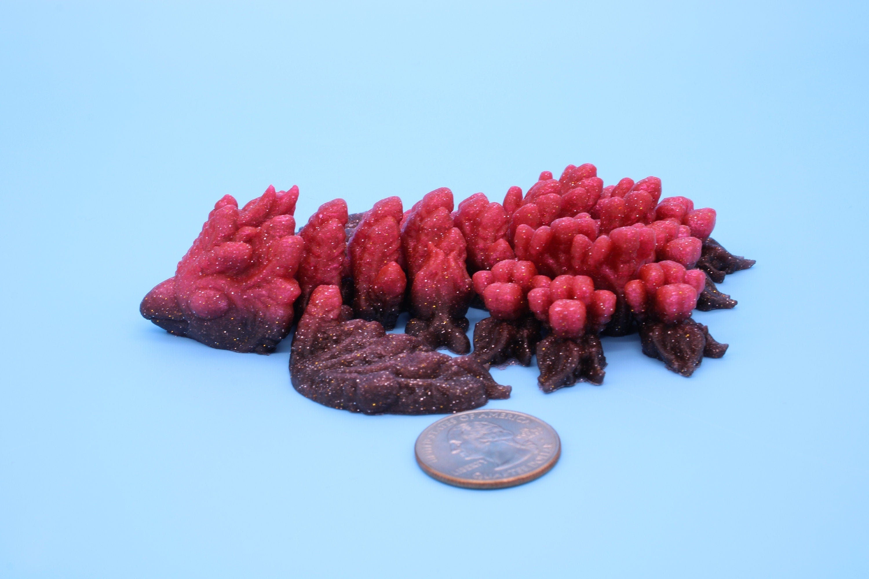 Multi Color Tiny Phoenix | 3D Printed Articulating Dragon | Flexi Toy | Adult Fidget Toy | Dragon Buddy ready for you! 5 inch.