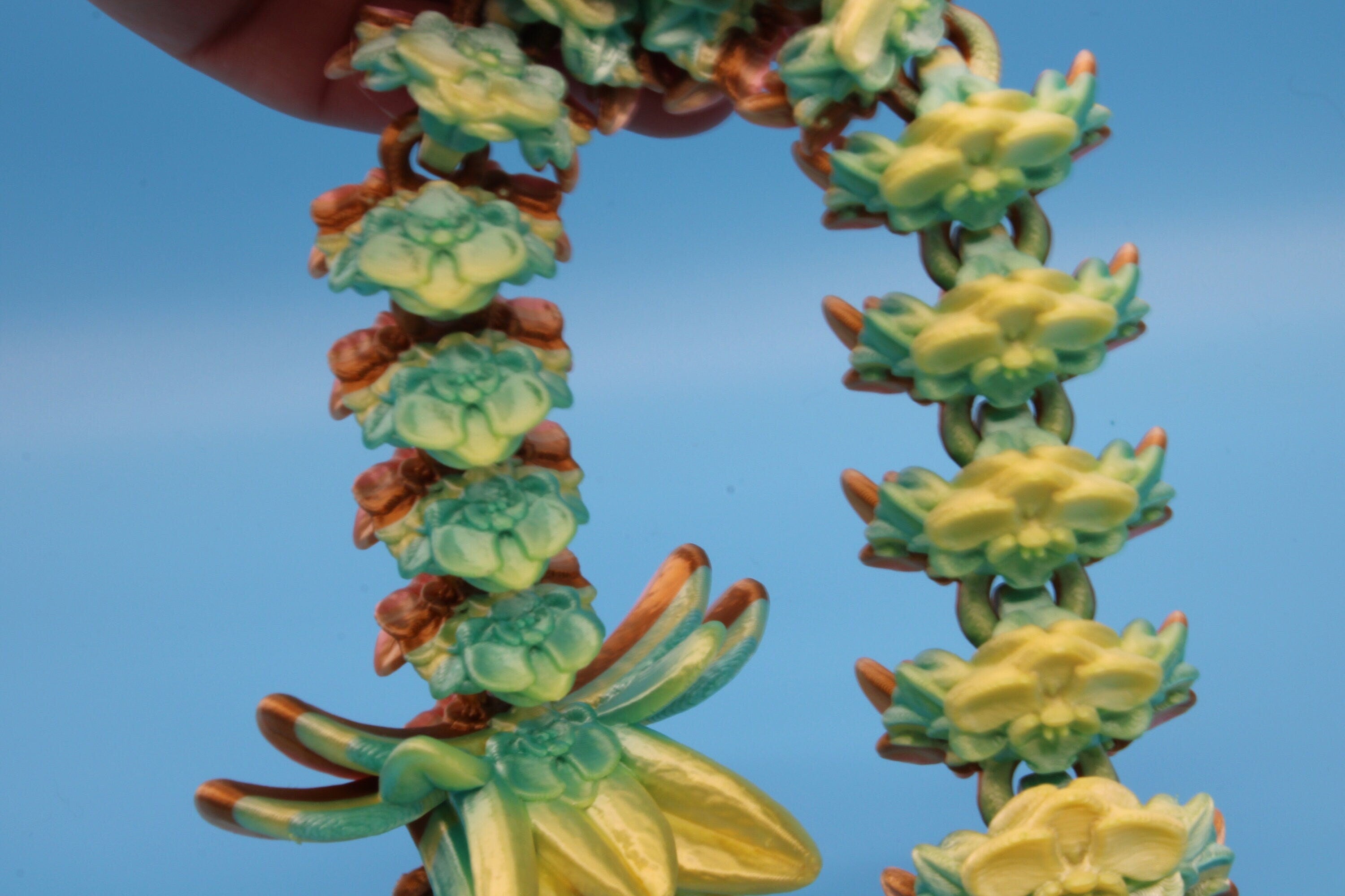 Rainbow Orchid Dragon | 3D Printed Articulating Dragon | Flexi Toy | Adult Fidget Toy | Dragon Buddy ready for you! 24.5 inch.
