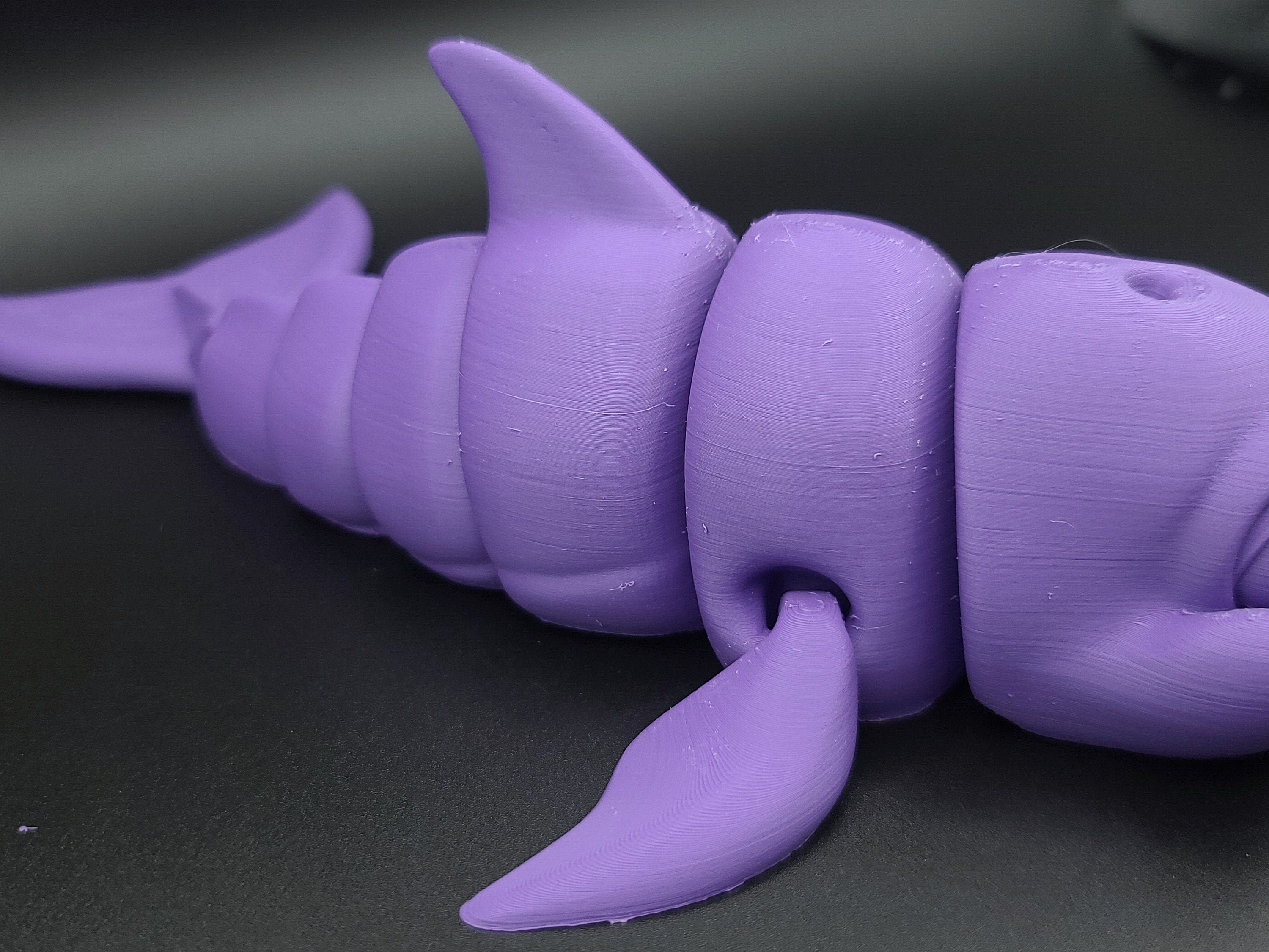 XL Purple Flexi Dolphin. 9.5 inch Articulating Super Cute Dolphin. Great fidget toy. Desk buddy. Sensory toy.