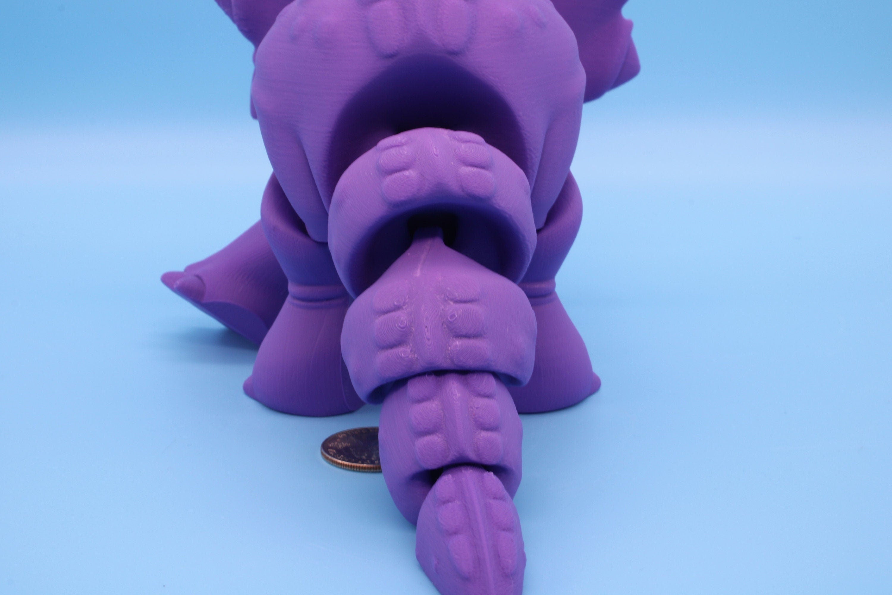 XL Cute Flexi White Triceratops. Unique 3D printed Triceratops. Great Articulating fidget toy, desk, sensory toy. 12 inch