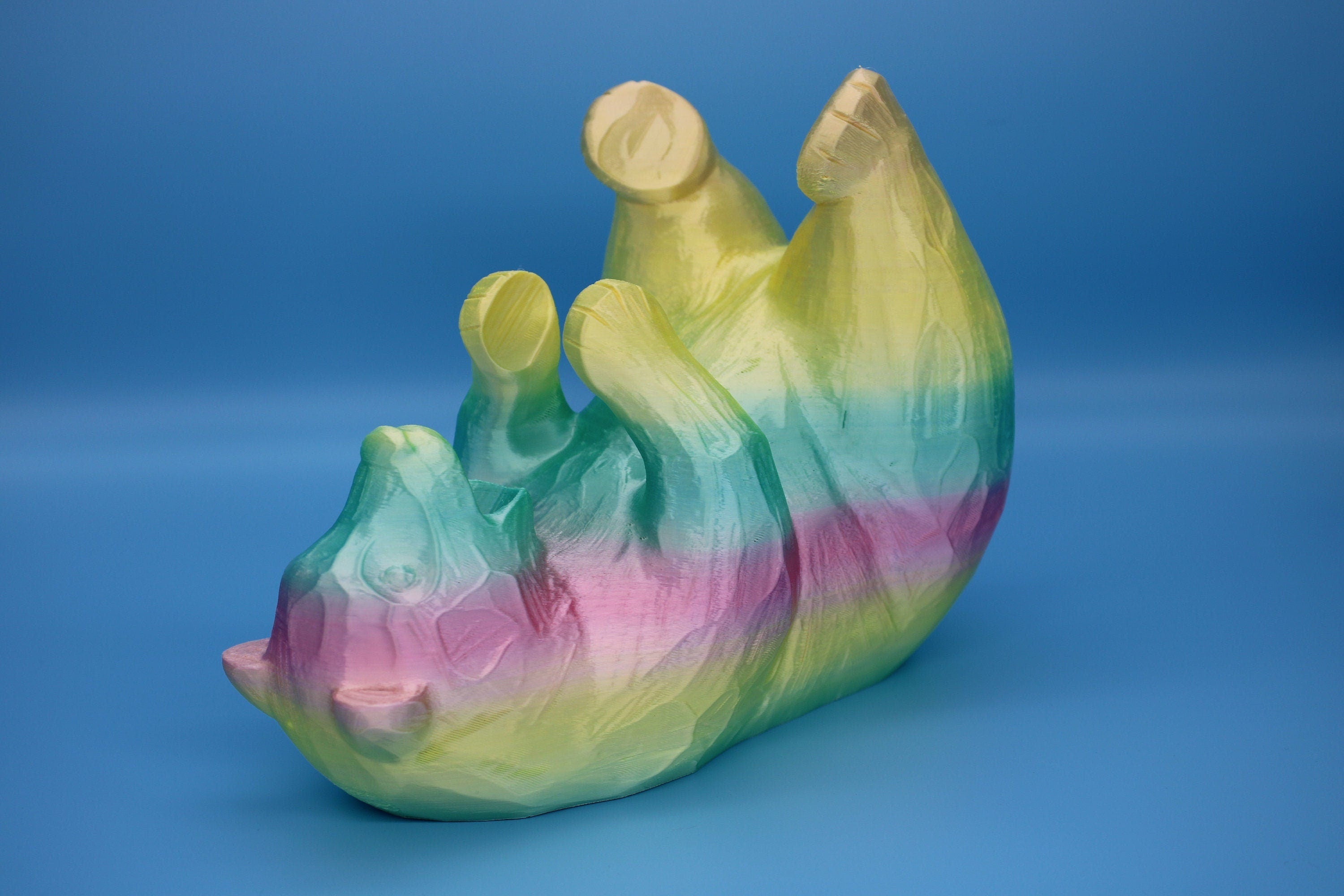 Rainbow Cute Bear Wine Bottle Holder Display. 3D Printed. Holds Wine Bottles 750ml, Looks Amazing on display.